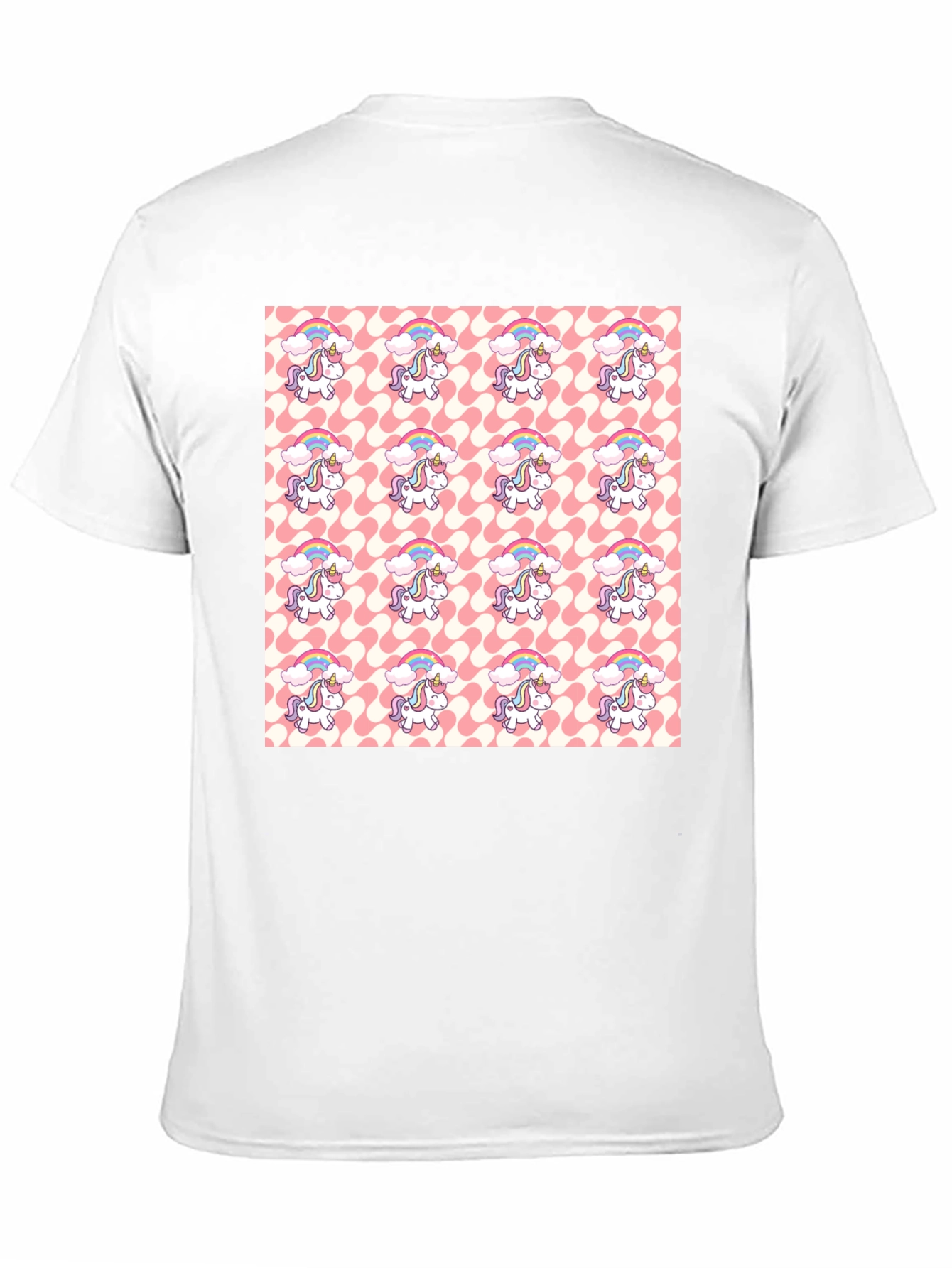 Unicorn Pattern Black T-Shirt