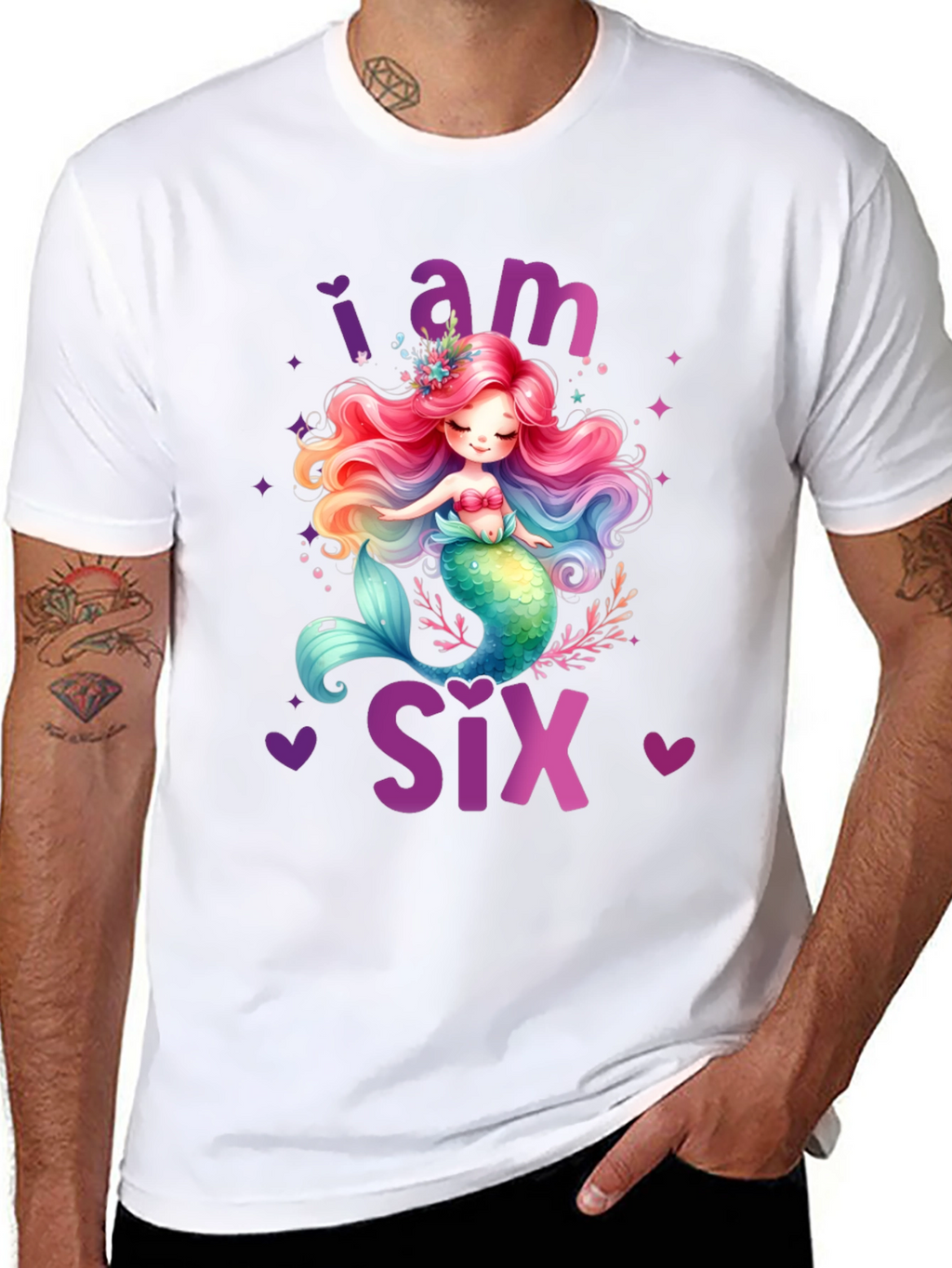 I am Six Mermaid Birthday T-Shirt