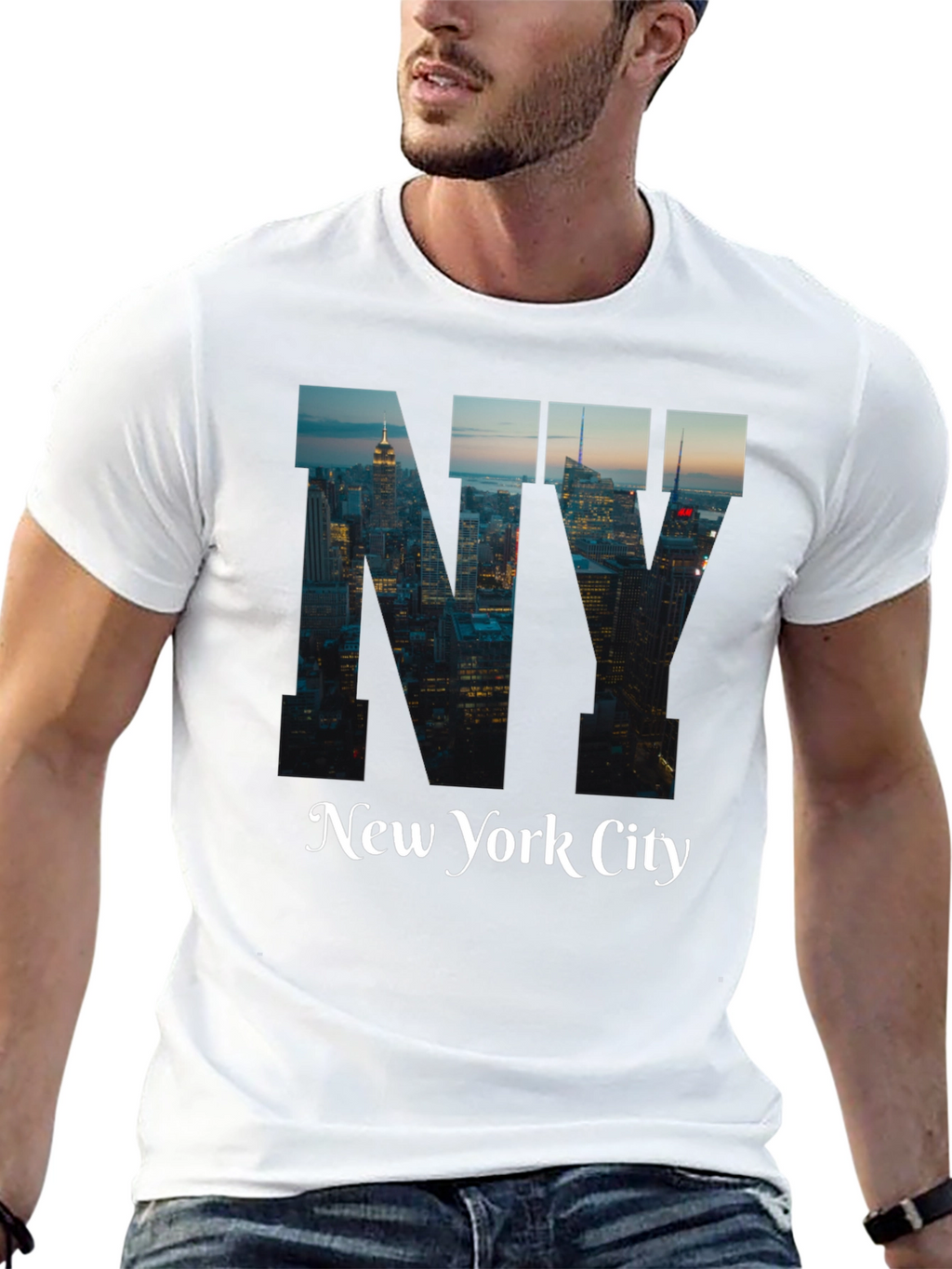 New York City Graphic Print Black T-Shirt