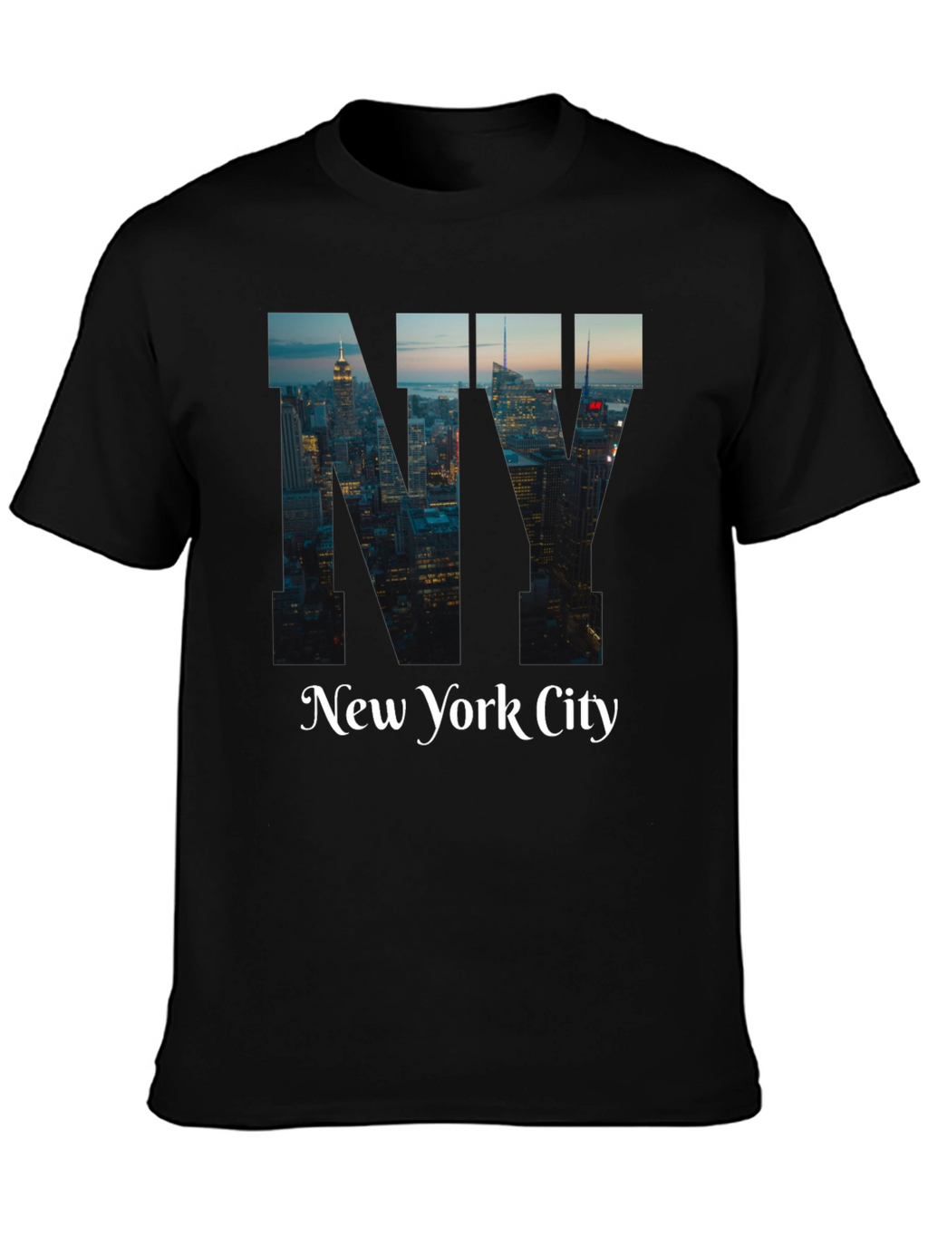 New York City Graphic Print Black T-Shirt