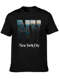 New York City Graphic Print Black T-Shirt