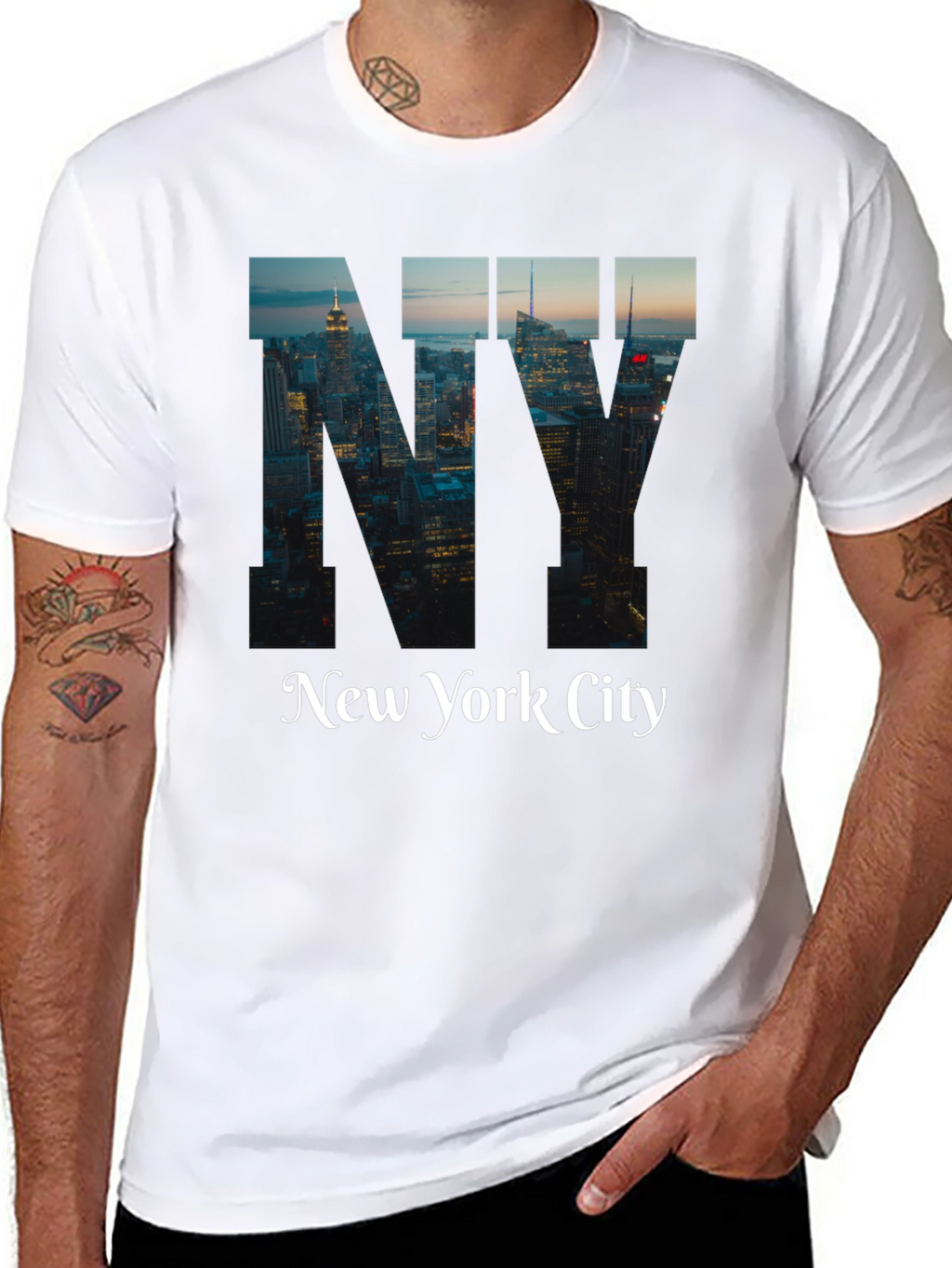 New York City Graphic Print Black T-Shirt