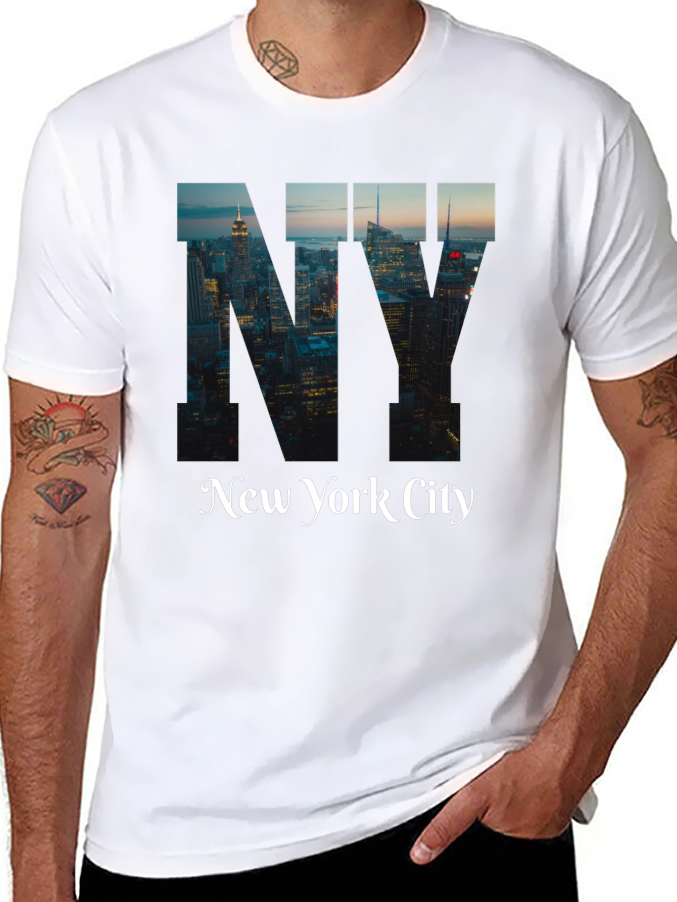 New York City Graphic Print Black T-Shirt