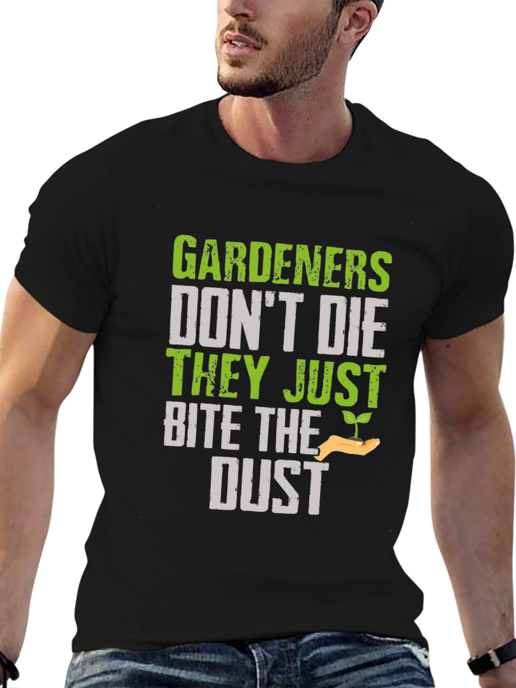 Gardener Bite the Dust Novelty Graphic T-Shirt