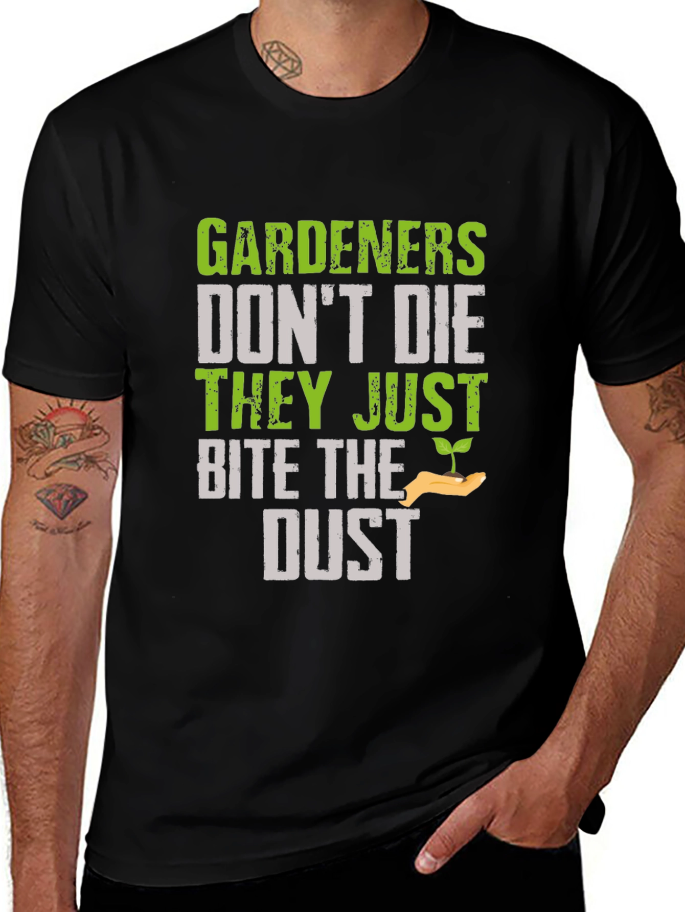Gardener Bite the Dust Novelty Graphic T-Shirt