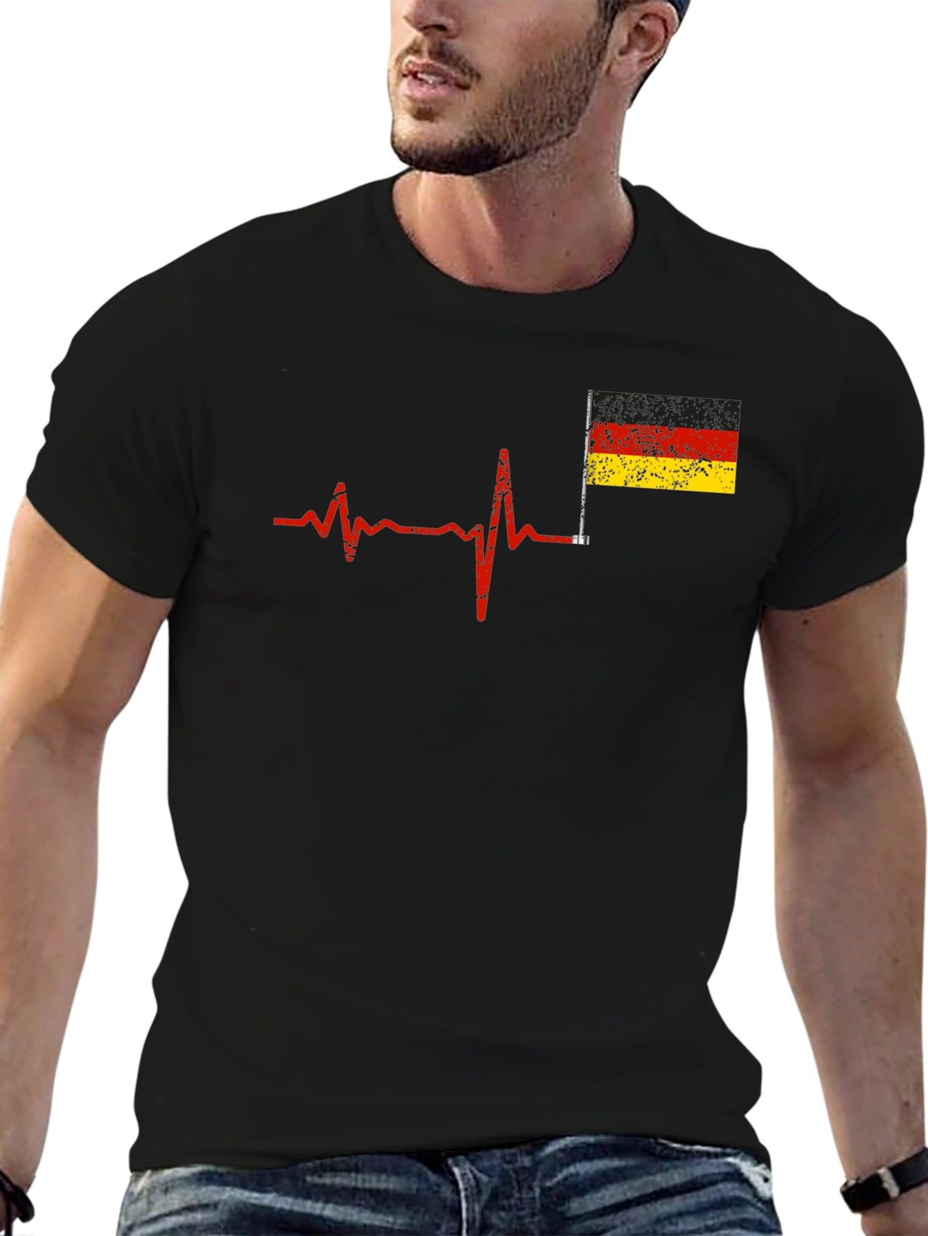 German Pride Heartbeat T-Shirt - Deutschland Liebe