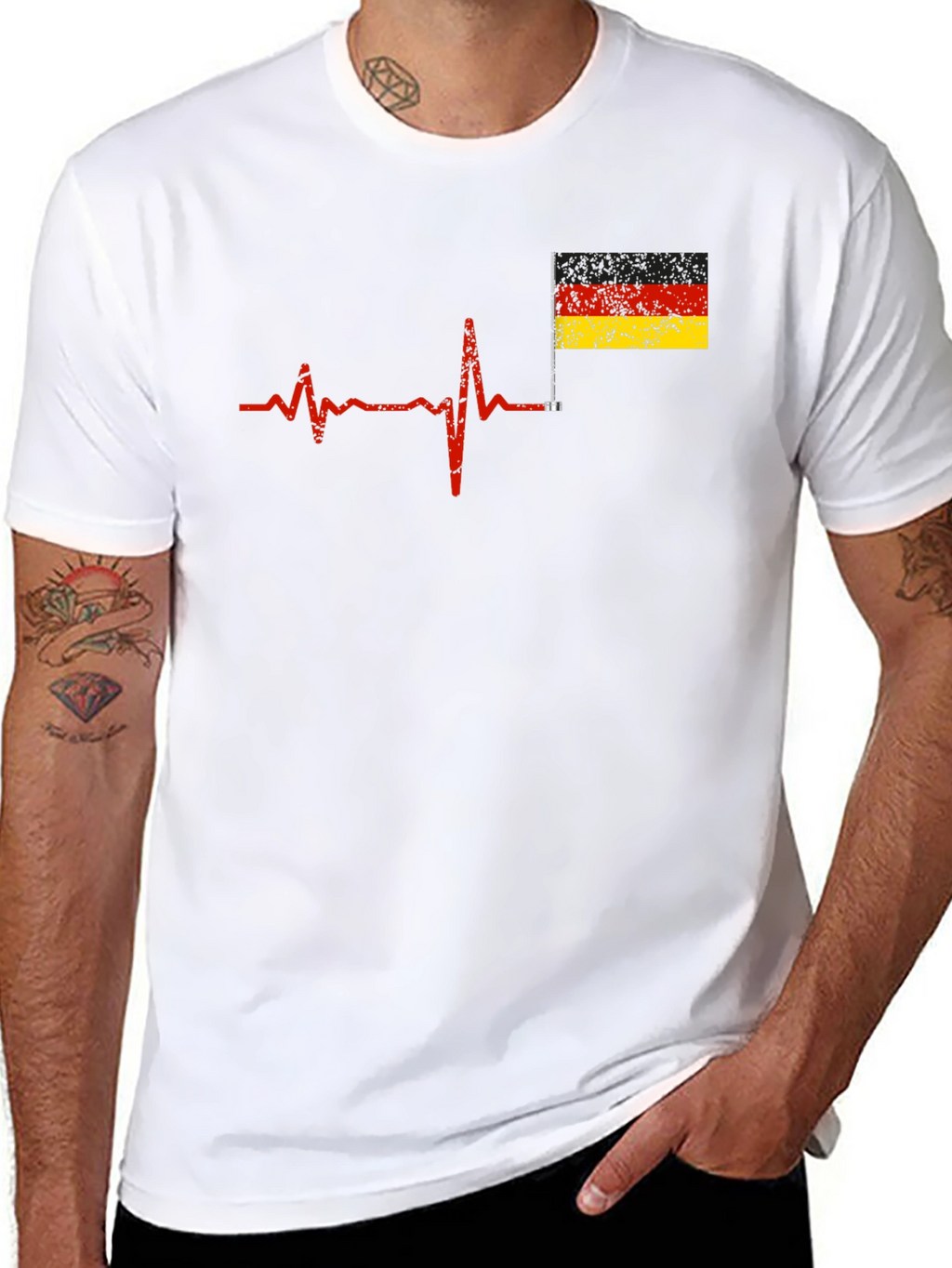 German Pride Heartbeat T-Shirt - Deutschland Liebe