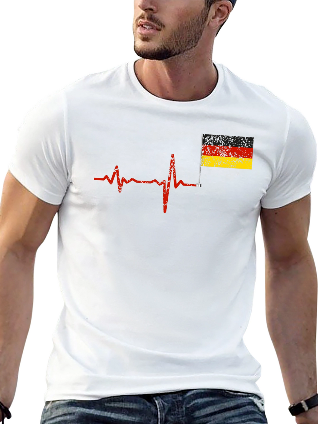 German Pride Heartbeat T-Shirt - Deutschland Liebe
