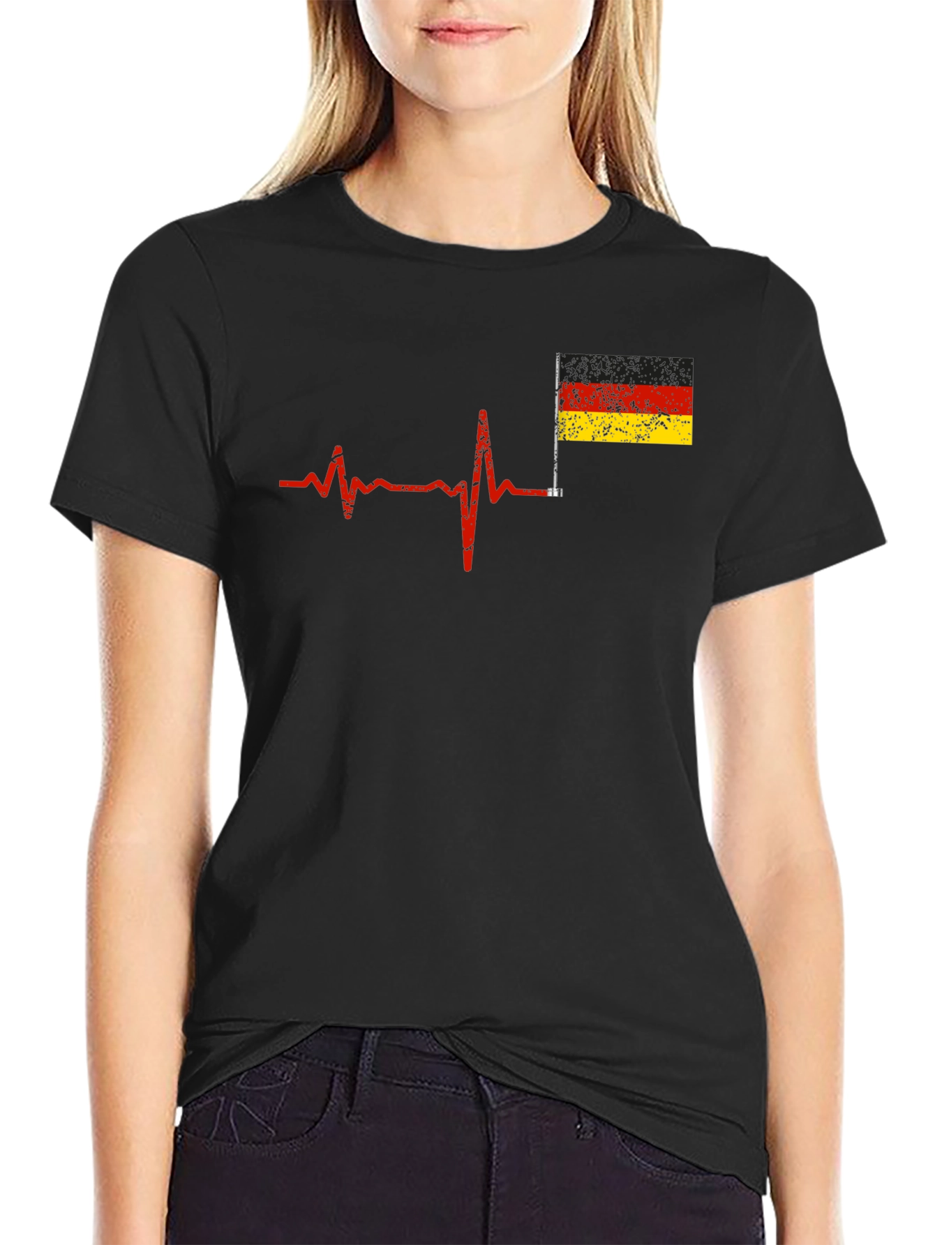 German Pride Heartbeat T-Shirt - Deutschland Liebe