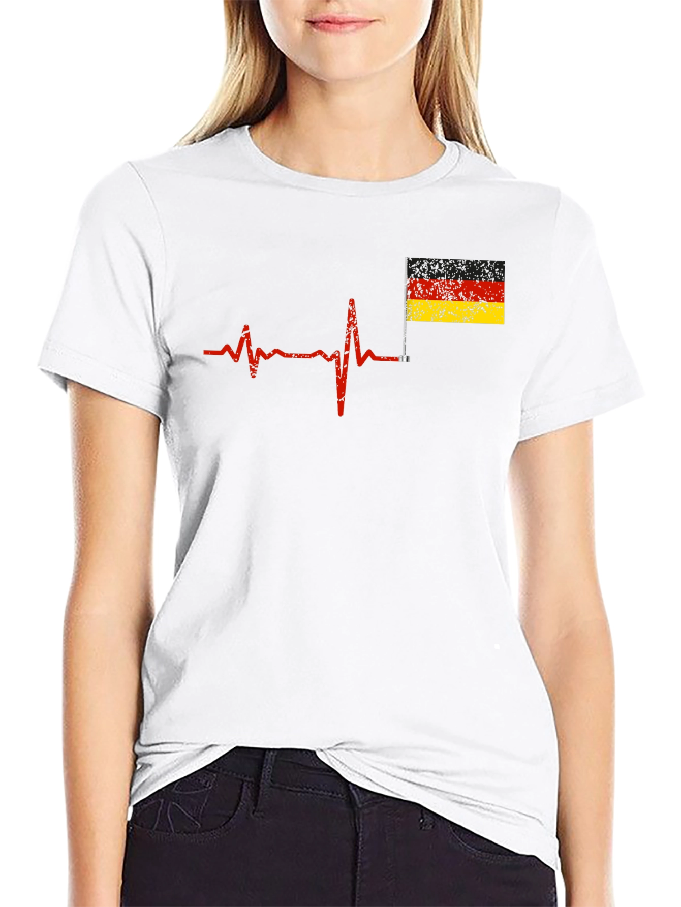 German Pride Heartbeat T-Shirt - Deutschland Liebe