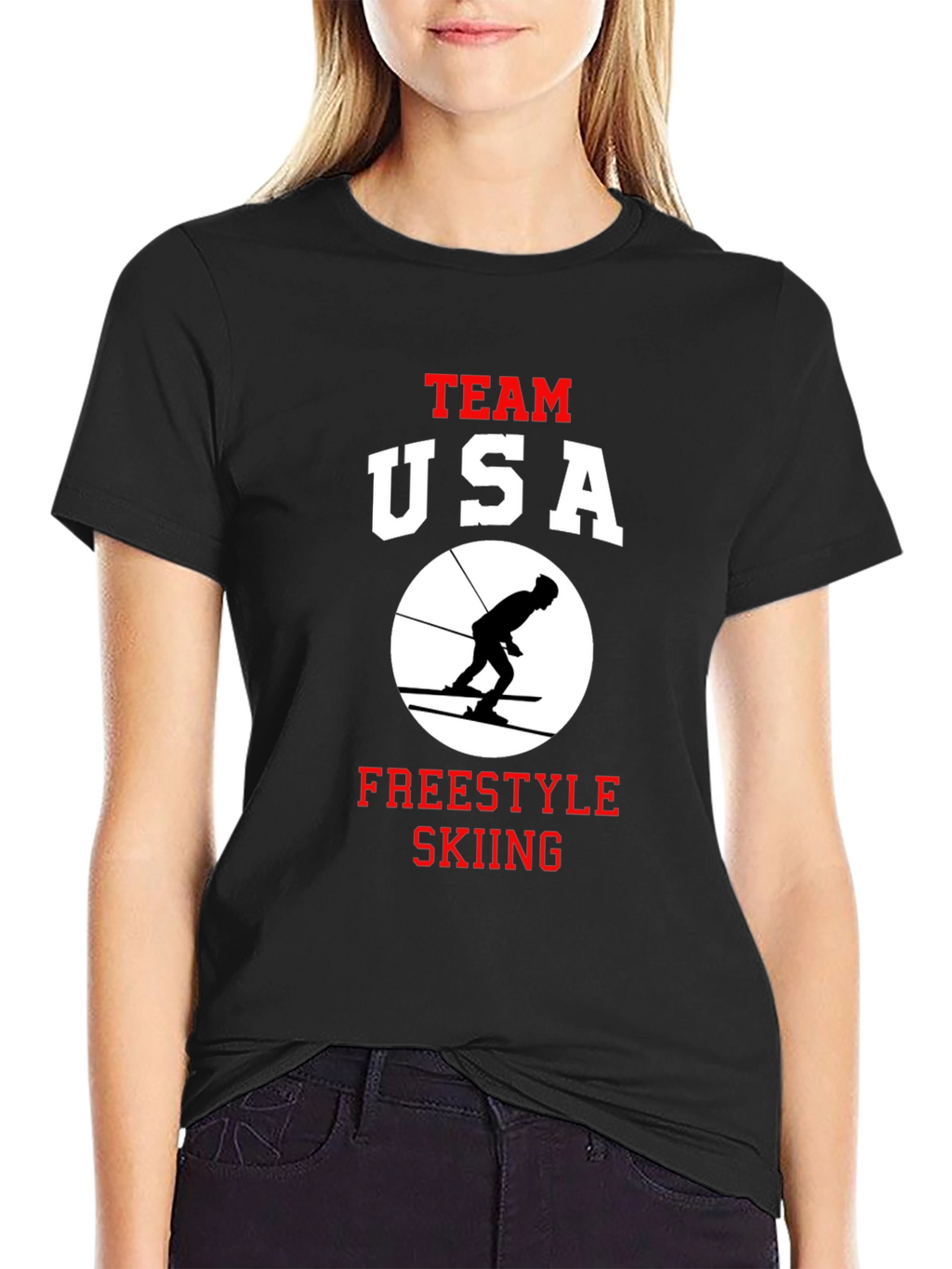 Team USA Freestyle Skiing Black T-Shirt