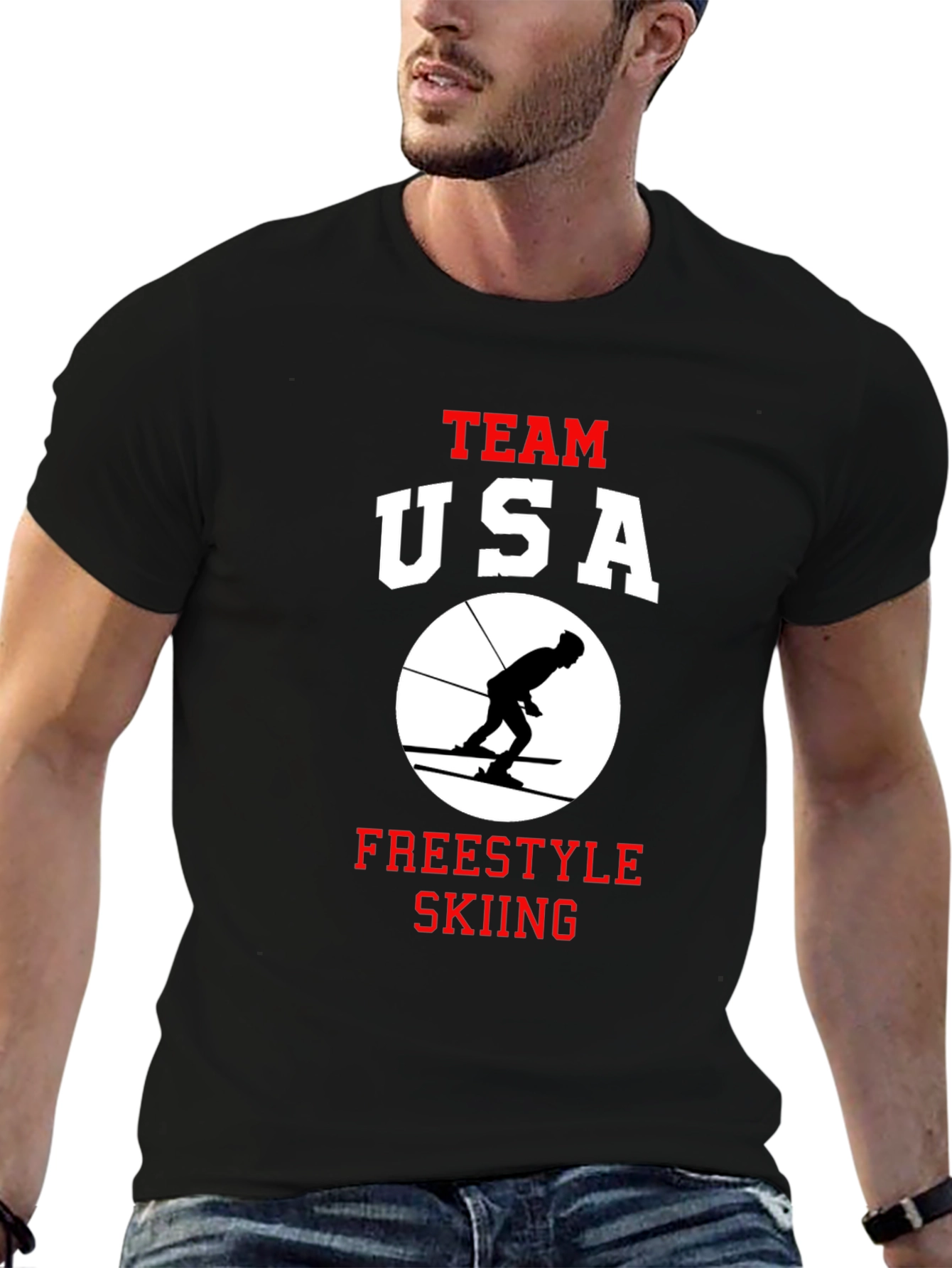 Team USA Freestyle Skiing Black T-Shirt