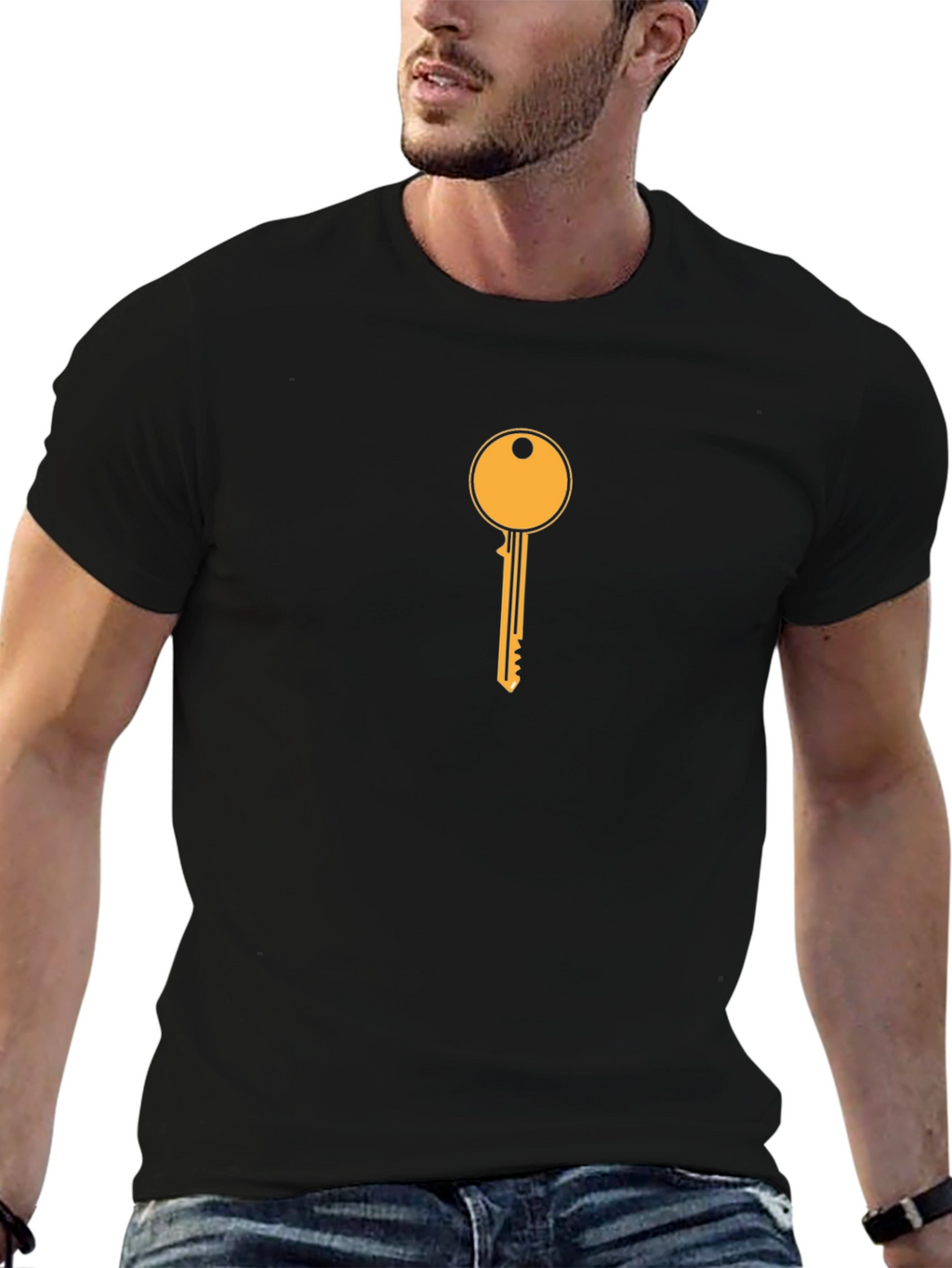 Key Graphic Black Tee - Unlock Your Style