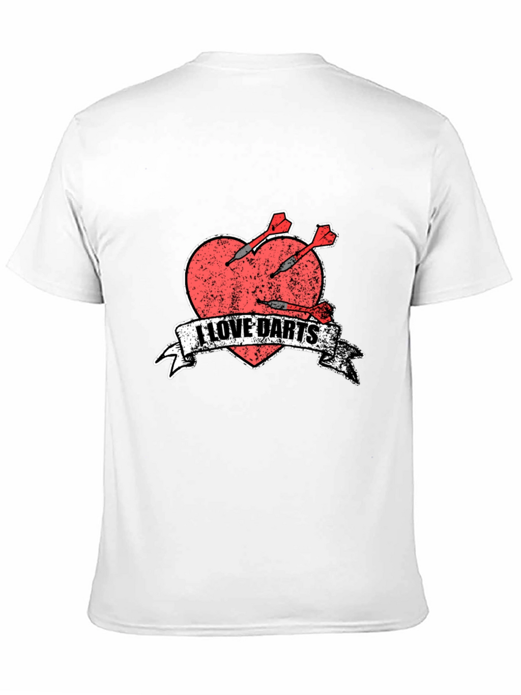 I Love Darts T-Shirt - Heart & Arrows Design