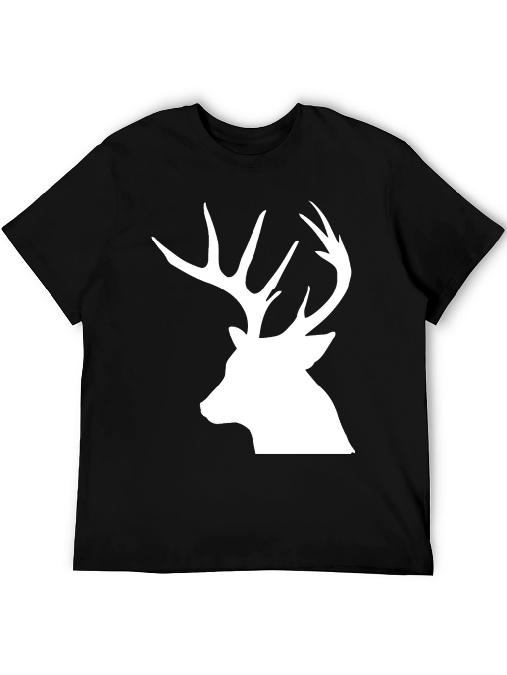 Deer Silhouette Graphic Tee - Black Cotton Blend