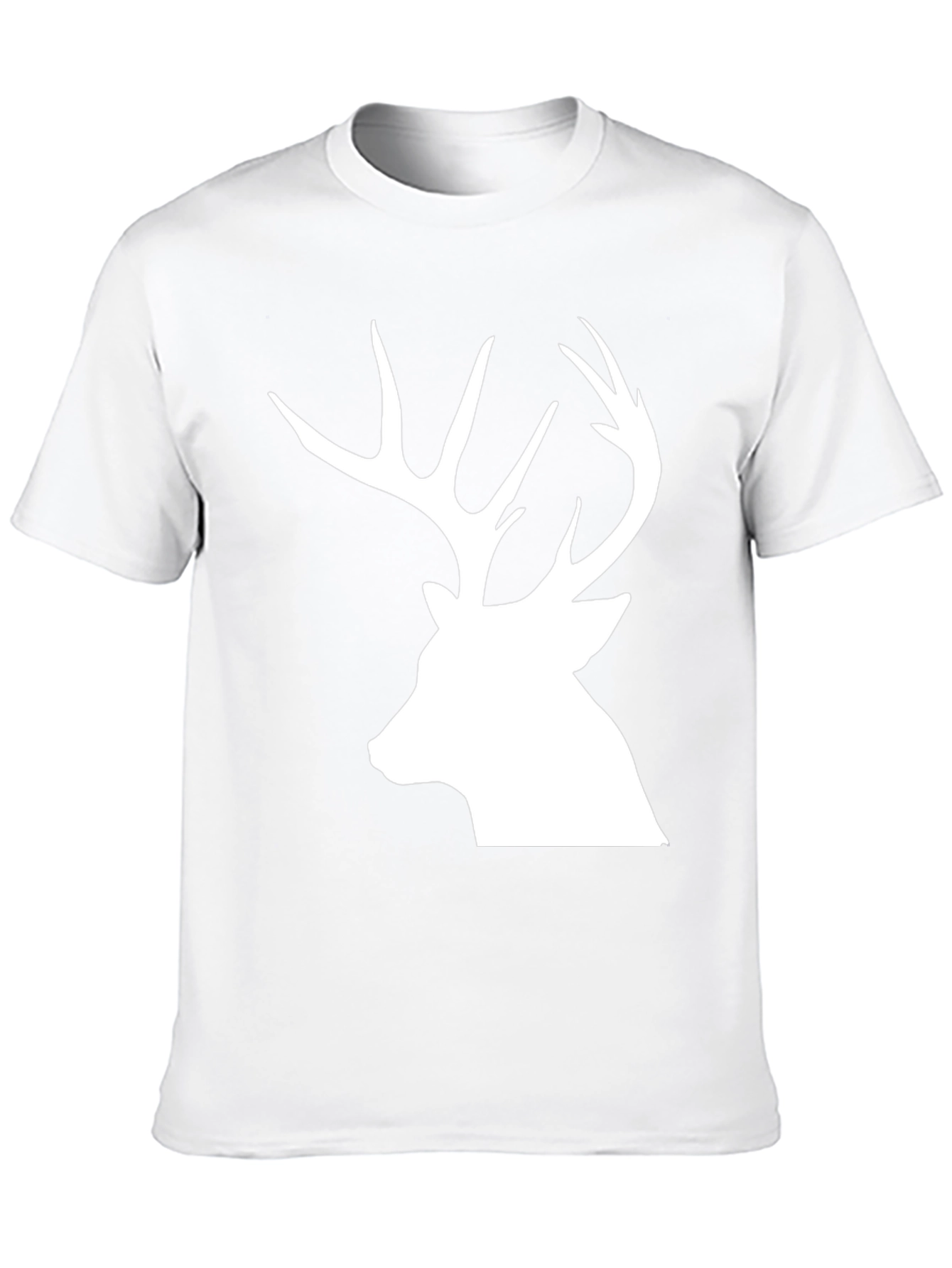 Deer Silhouette Graphic Tee - Black Cotton Blend