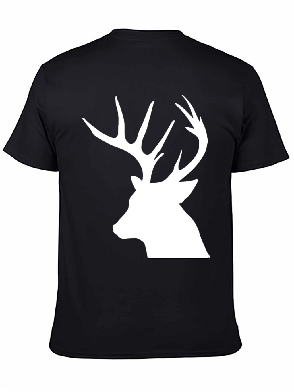 Deer Silhouette Graphic Tee - Black Cotton Blend