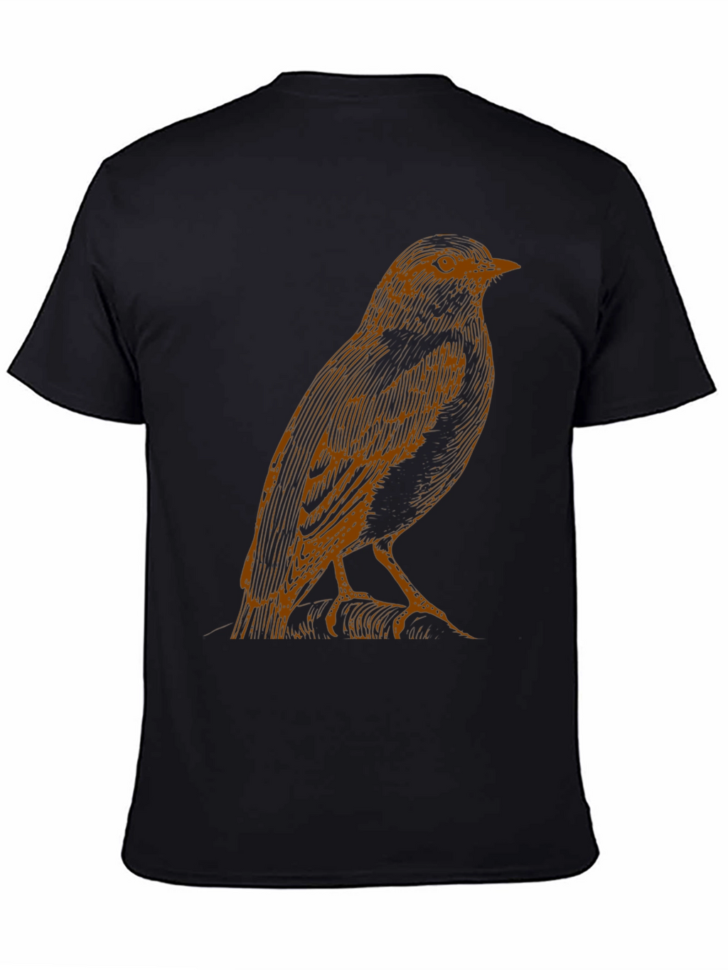 Bird Graphic Print Black T-Shirt