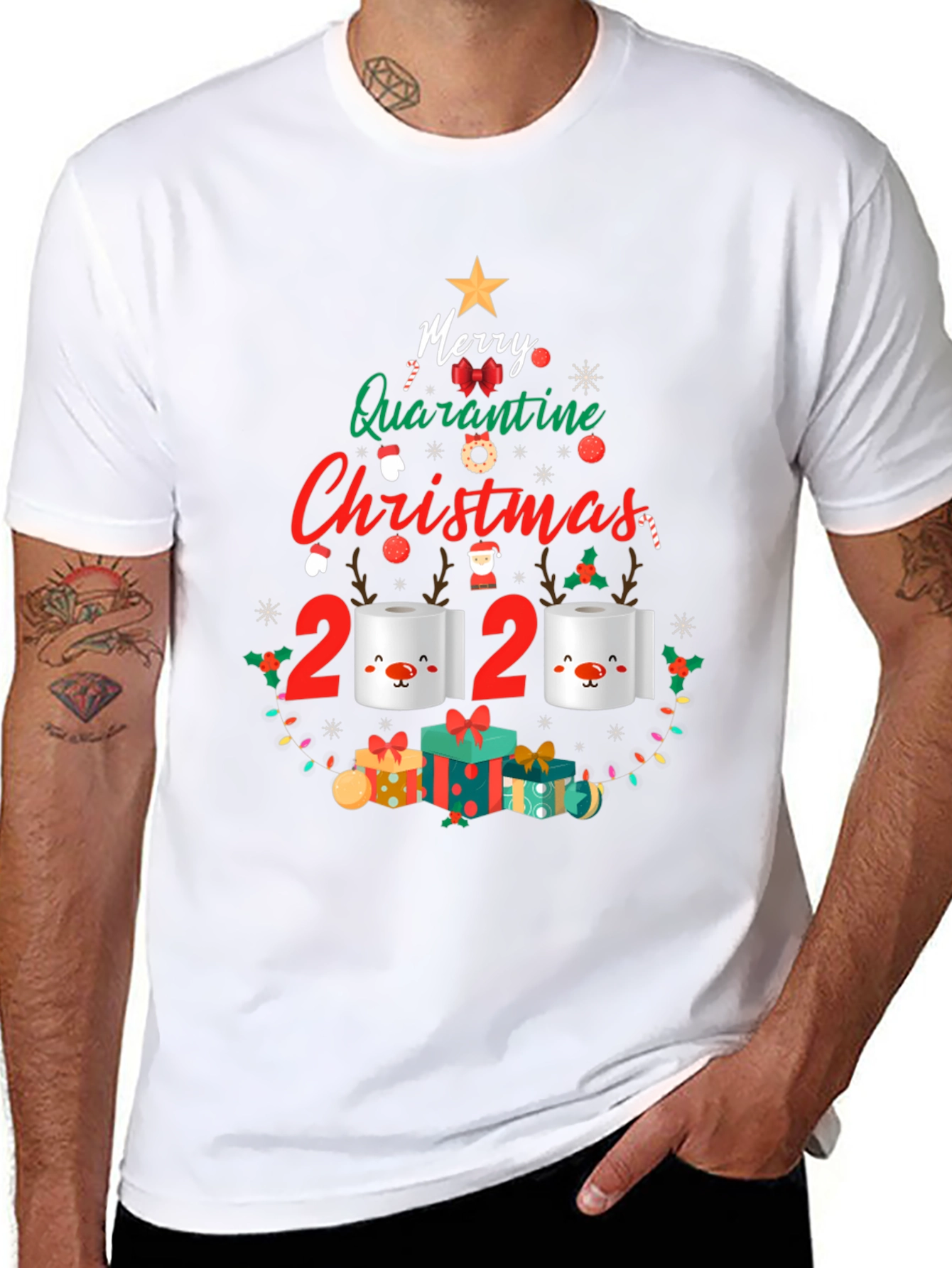 Funny 2020 Quarantine Christmas T-Shirt