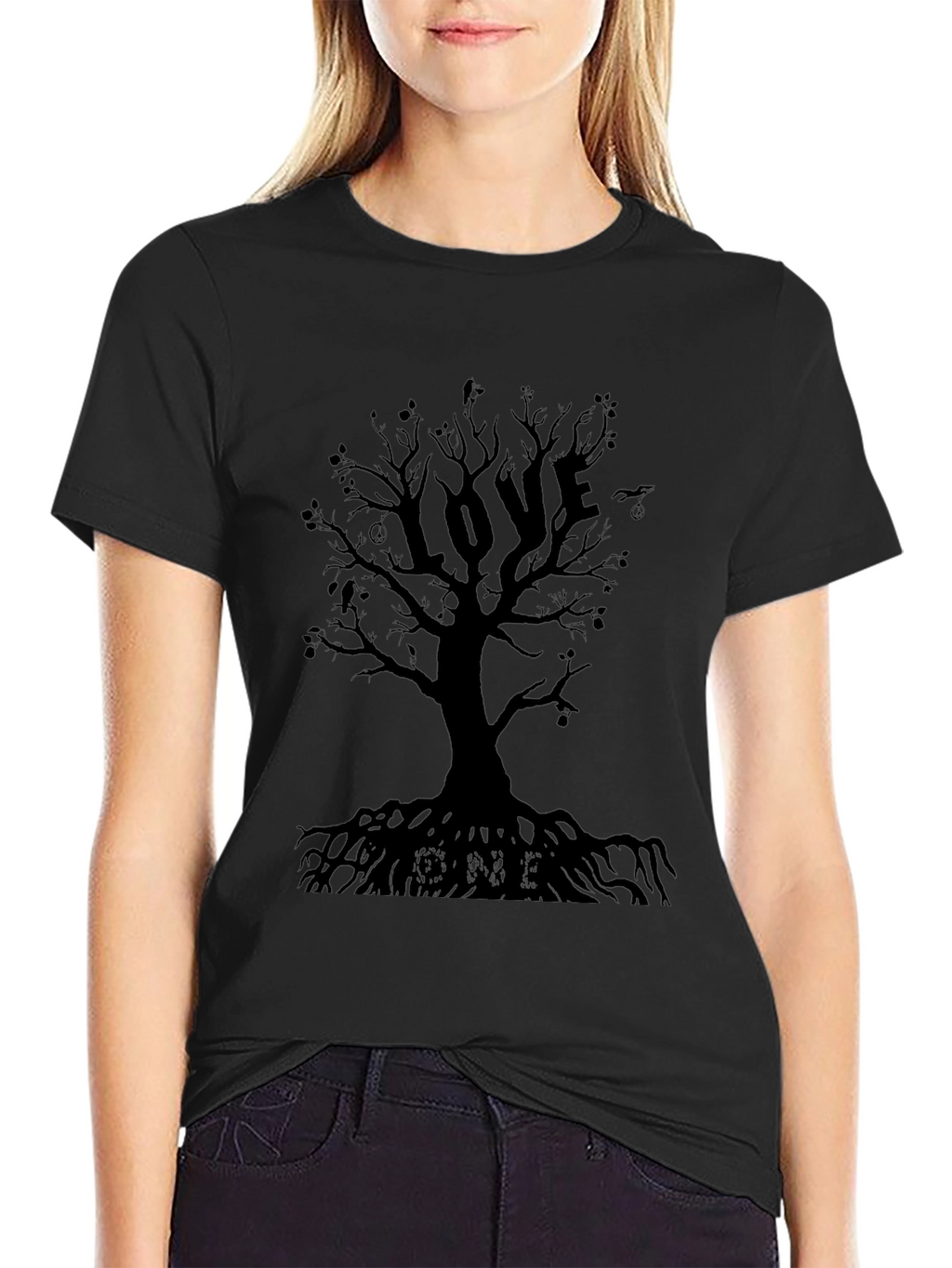 Love Tree Graphic T-Shirt - Black