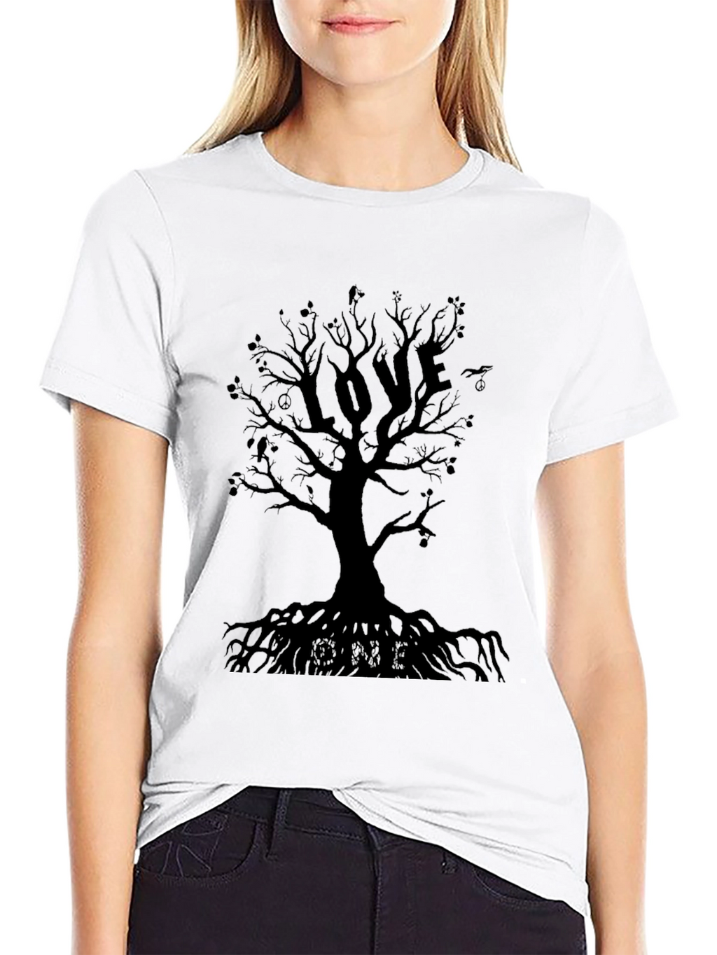 Love Tree Graphic T-Shirt - Black