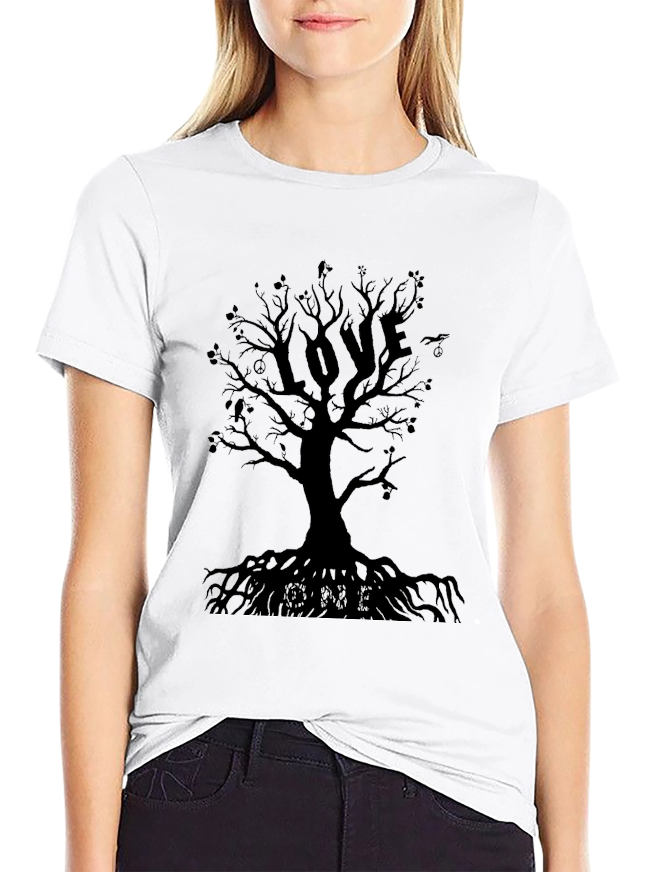 Love Tree Graphic T-Shirt - Black