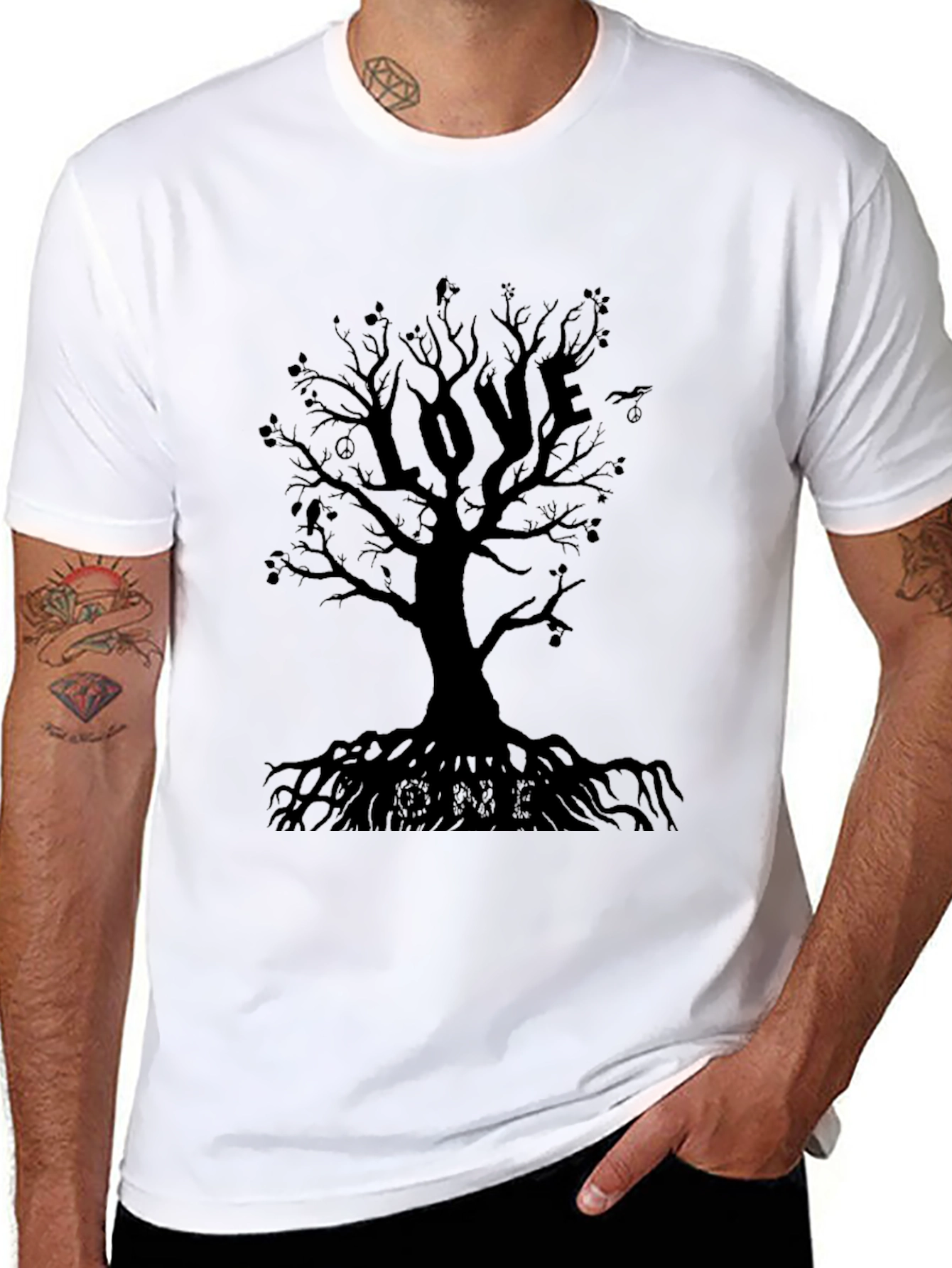 Love Tree Graphic T-Shirt - Black