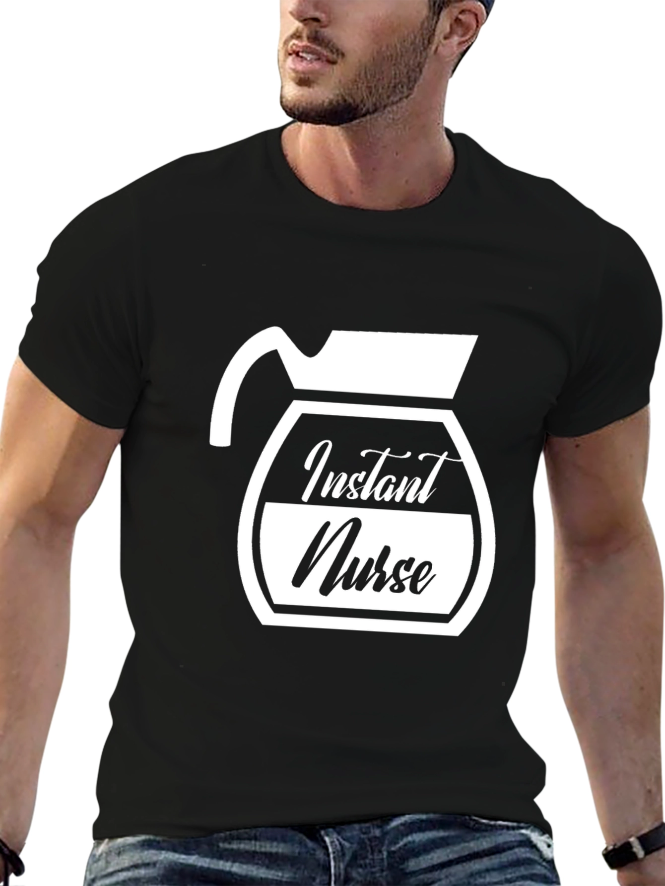 Instant Nurse Coffee Graphic T-Shirt - Black