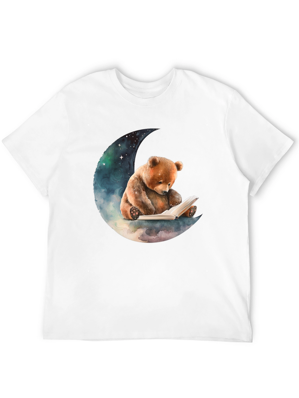 Bear Reading on Moon T-Shirt