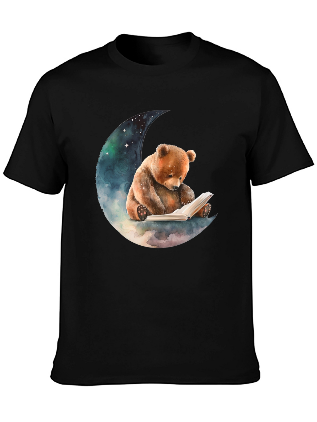 Bear Reading on Moon T-Shirt