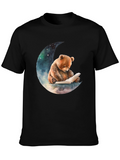 Bear Reading on Moon T-Shirt