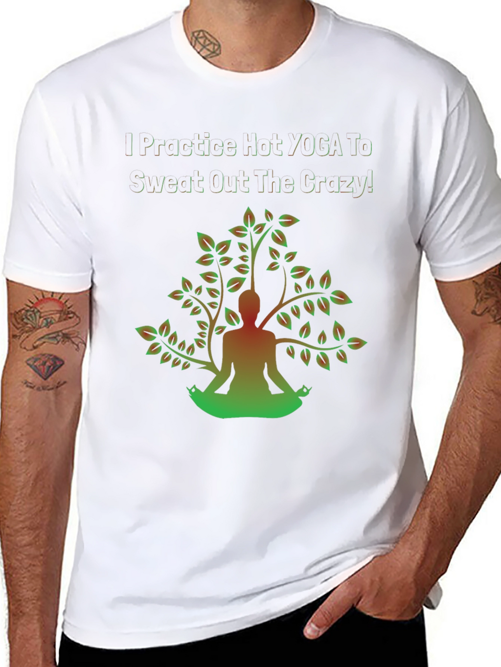 Yoga Crazy Sweat T-Shirt - Mens Graphic Tee