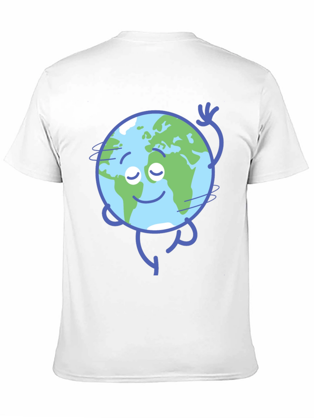 Earth Cartoon Graphic Black T-Shirt