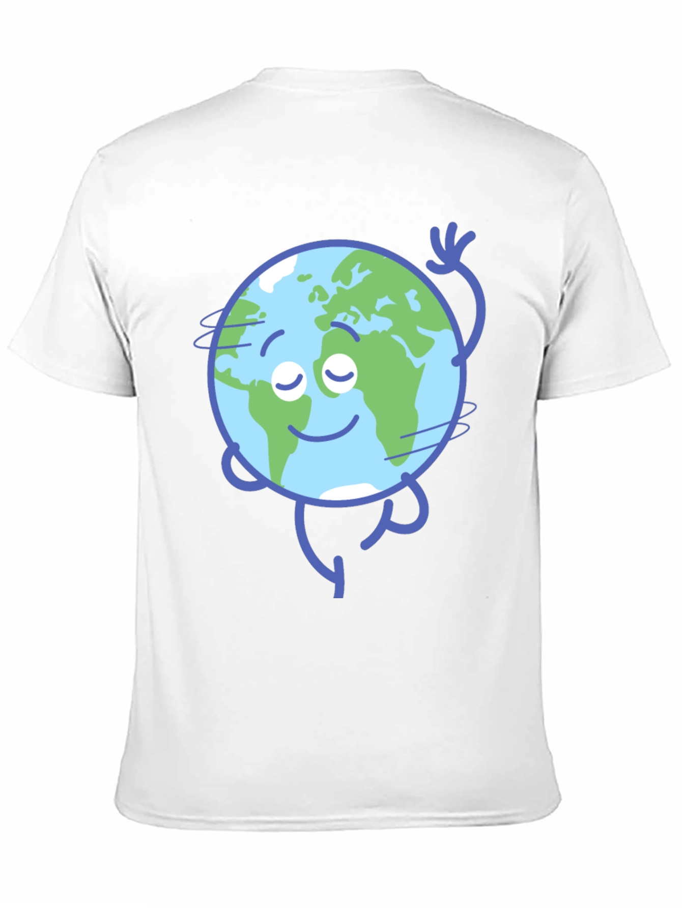 Earth Cartoon Graphic Black T-Shirt
