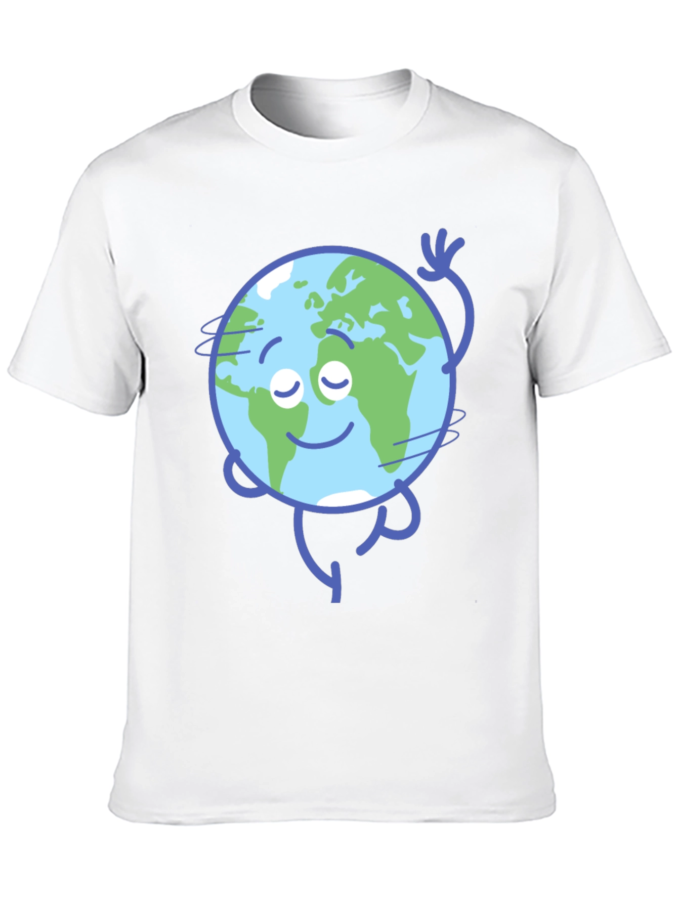 Earth Cartoon Graphic Black T-Shirt