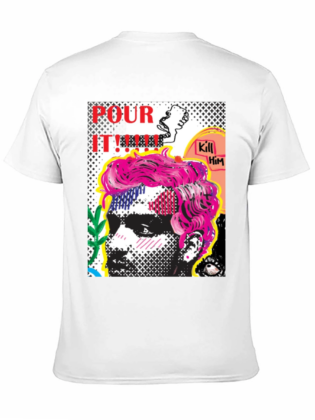 Edgy Pop Art Graphic Print Mens T-Shirt