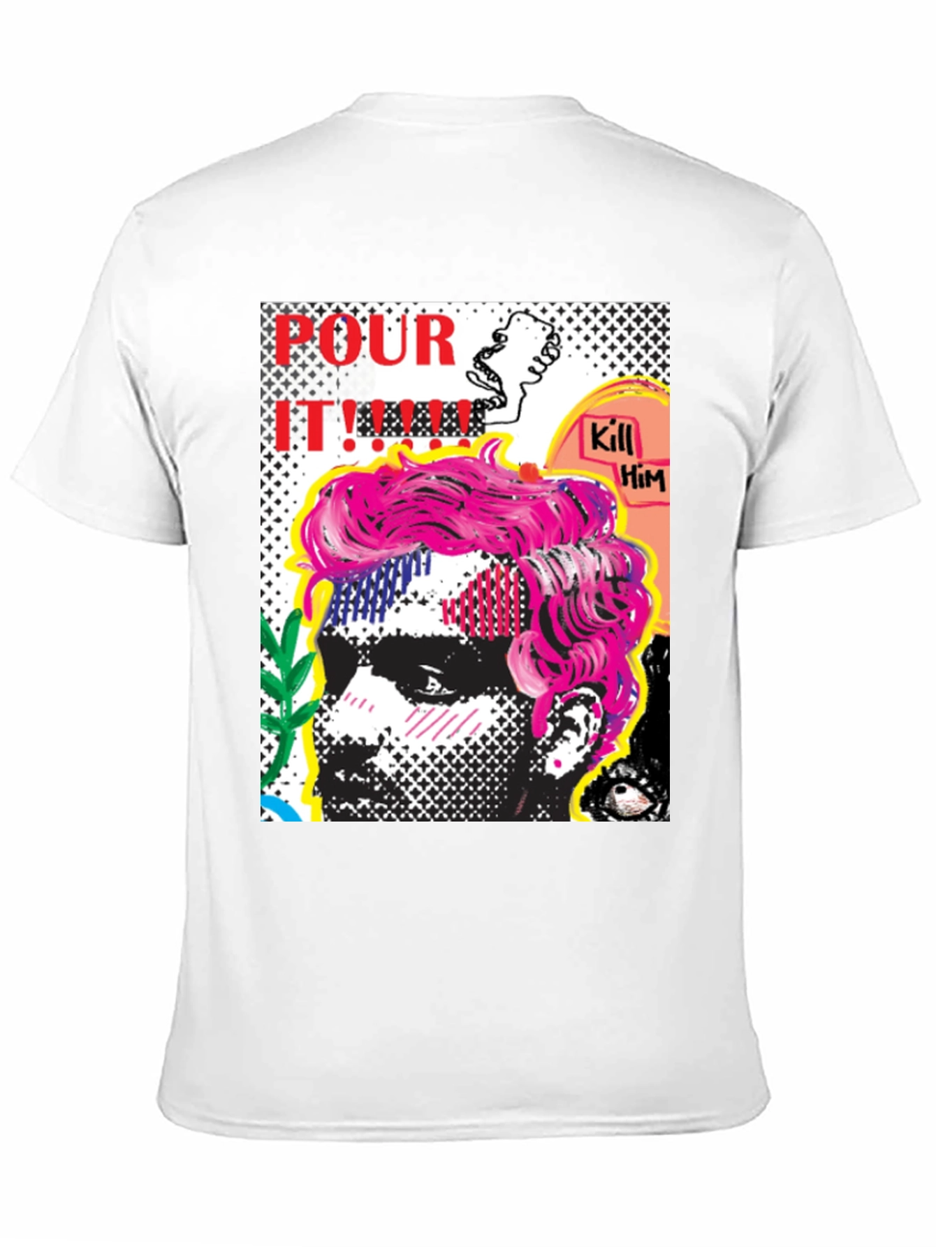 Edgy Pop Art Graphic Print Mens T-Shirt