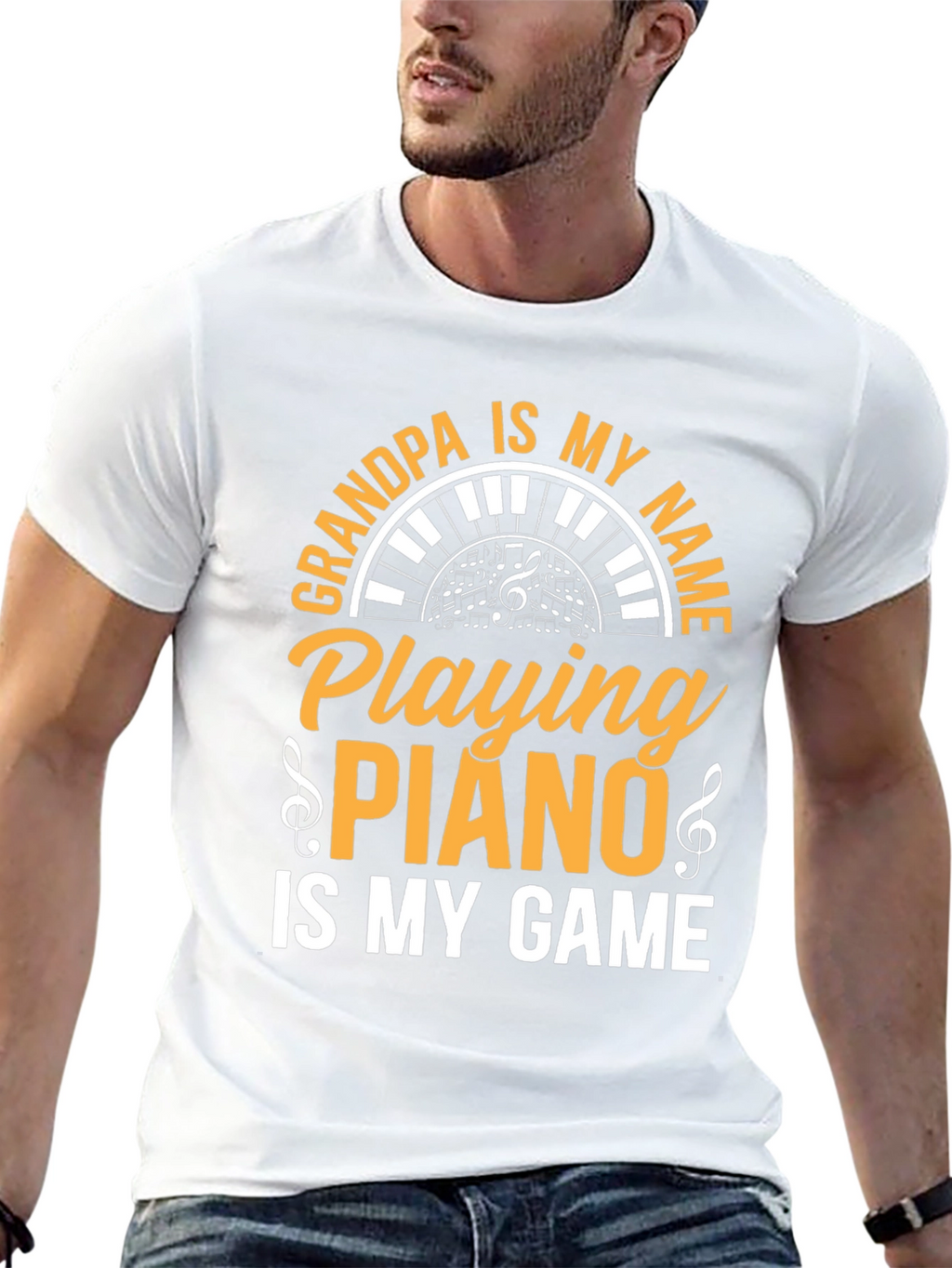 Grandpa Piano Player T-Shirt