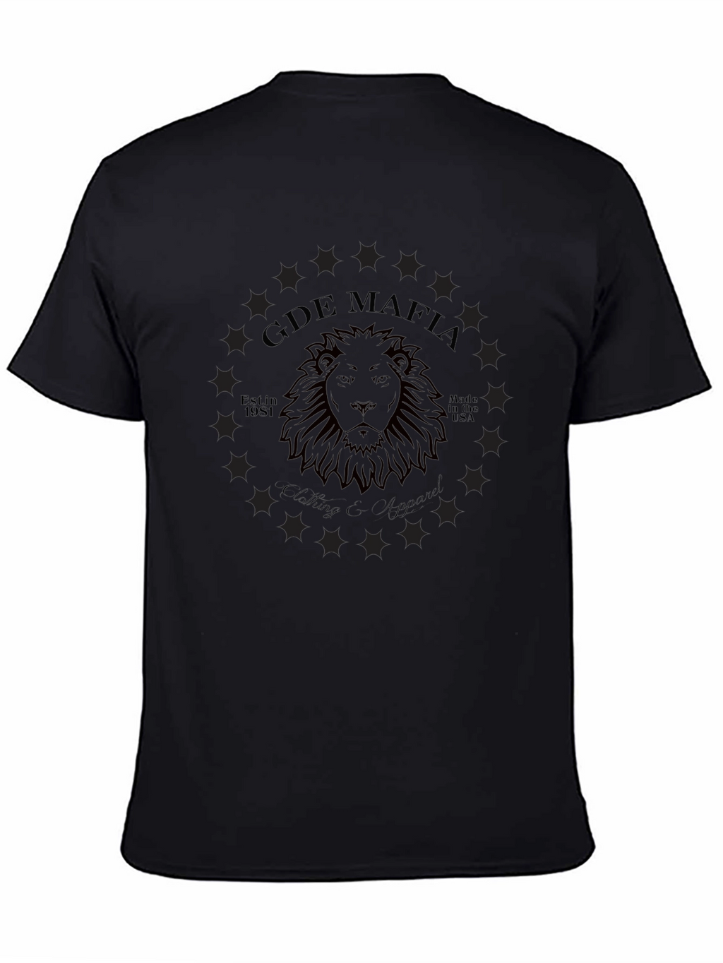 GDE Mafia Lion Graphic Black T-Shirt