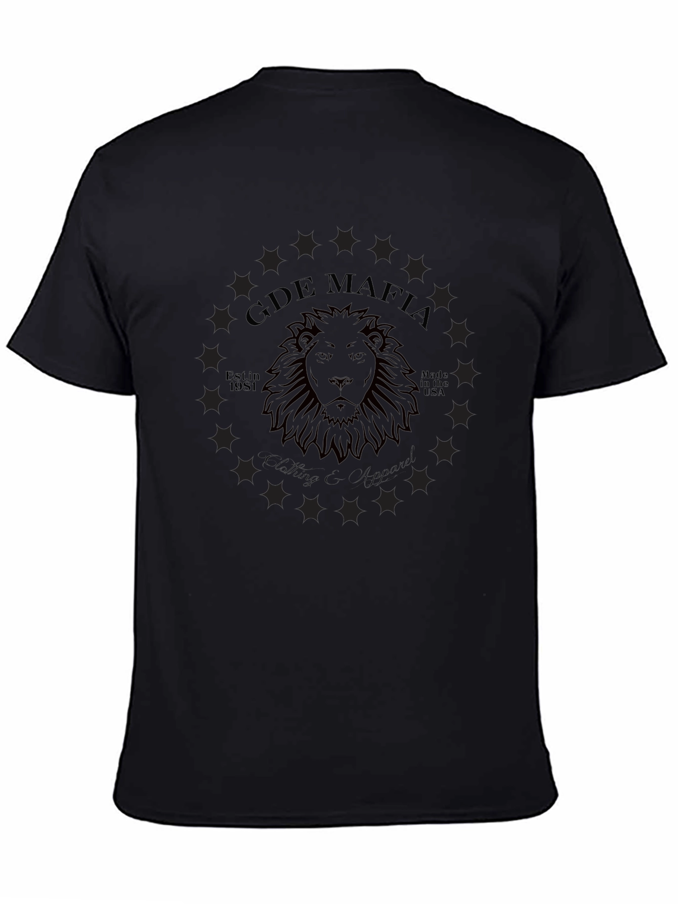 GDE Mafia Lion Graphic Black T-Shirt