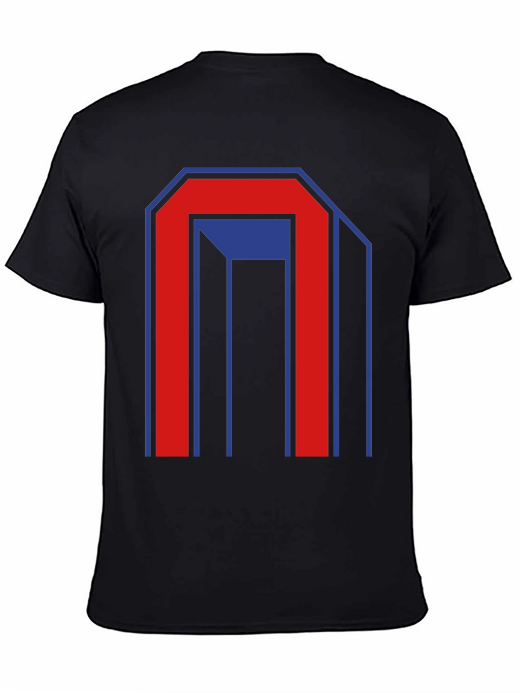 Geometric Graphic Print Mens Black T-Shirt