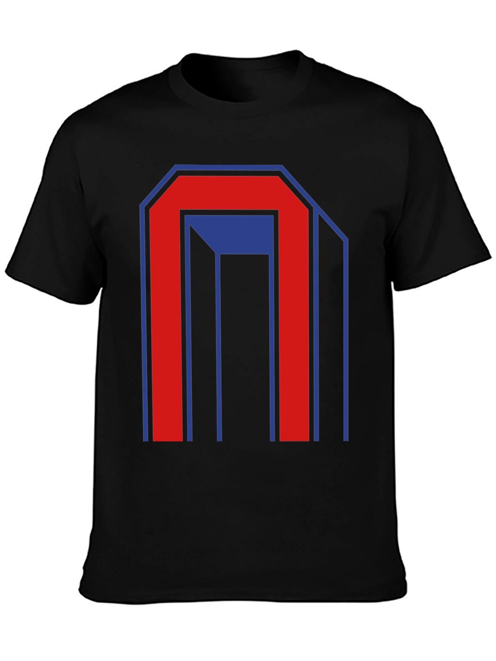 Geometric Graphic Print Mens Black T-Shirt