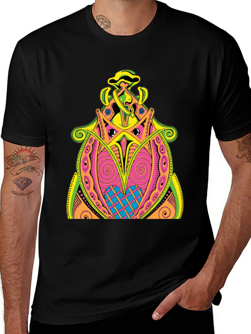 Psychedelic Art Black Tee