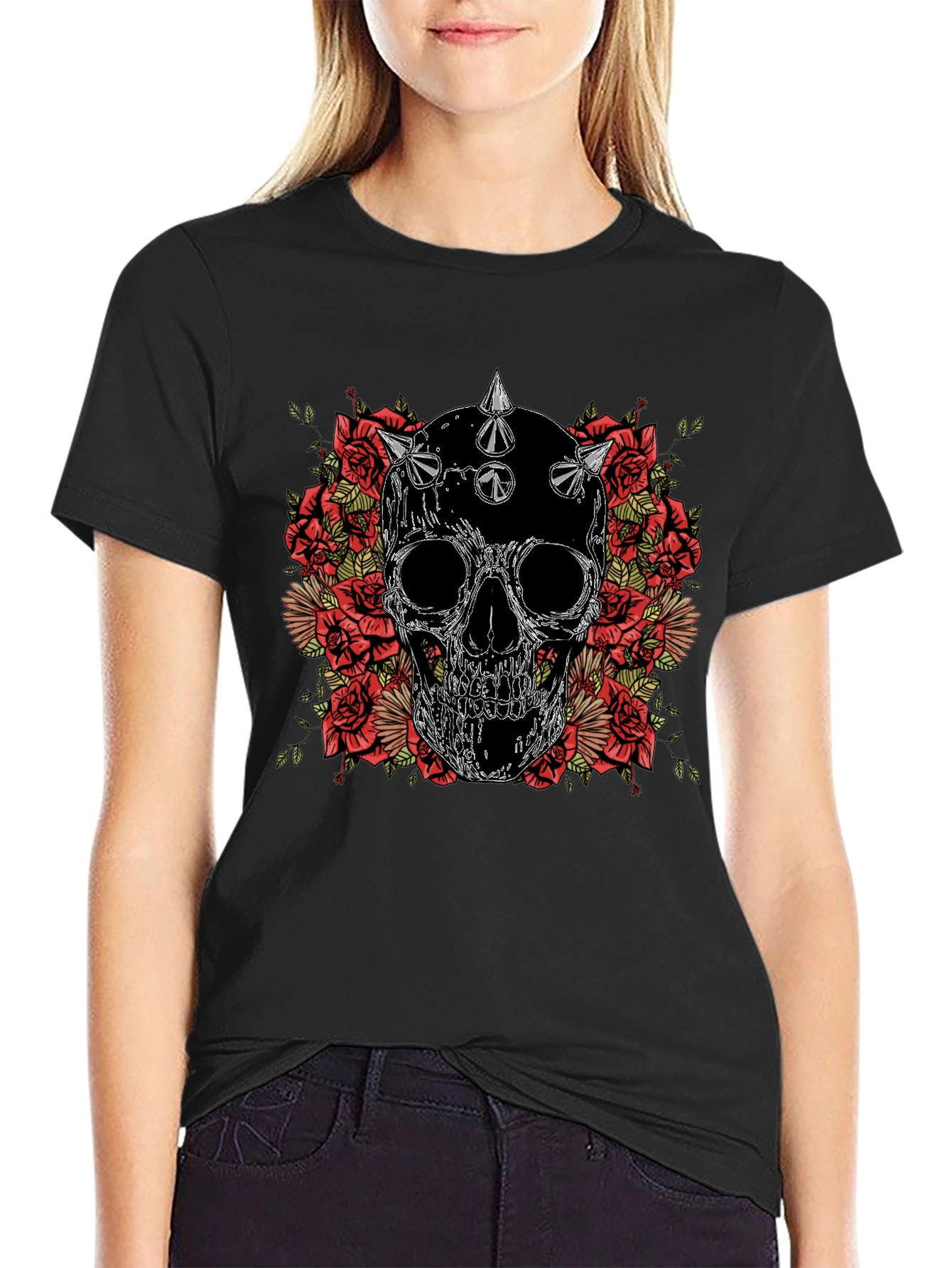 Skull and Roses Graphic Tee
