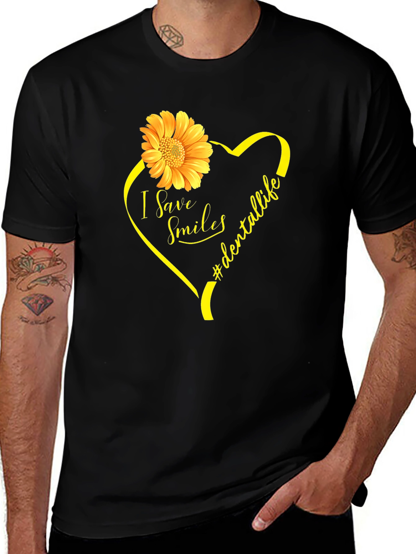 Dental Life T-Shirt - I Save Smiles Floral Heart