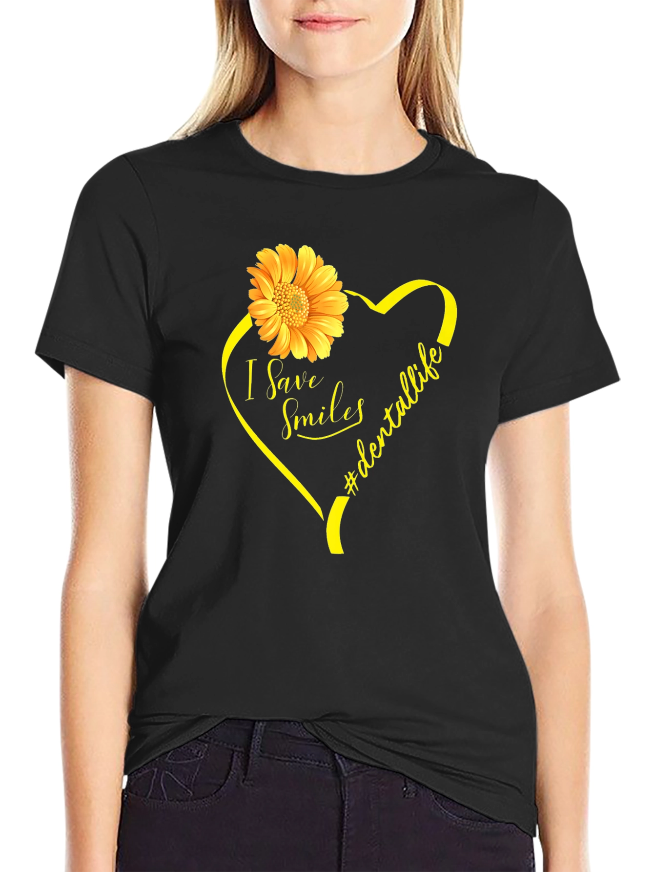 Dental Life T-Shirt - I Save Smiles Floral Heart