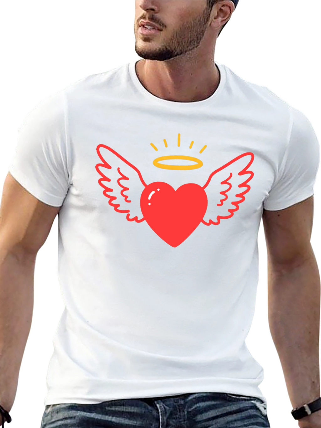 Angel Heart Graphic T-Shirt Black Tee