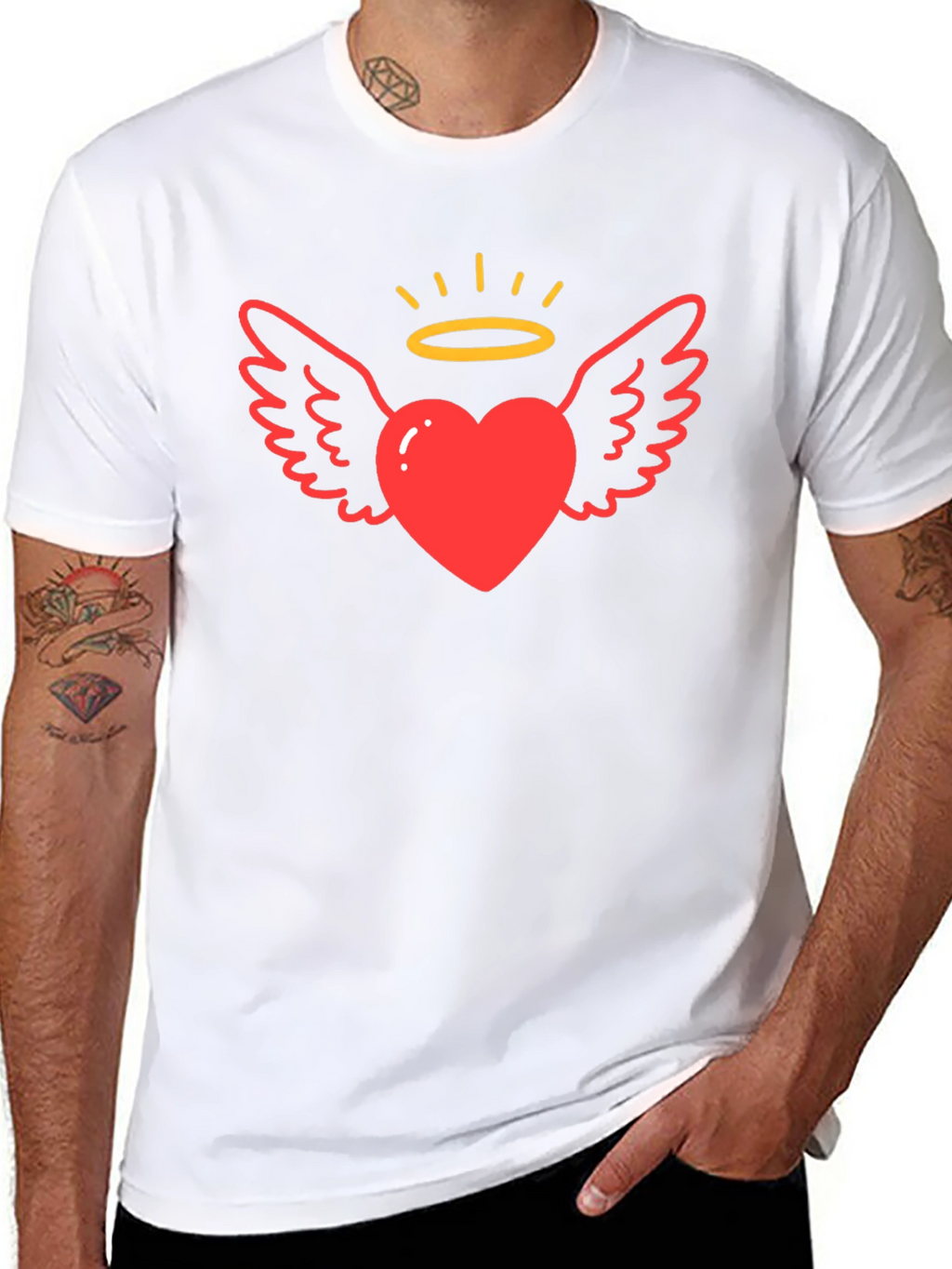 Angel Heart Graphic T-Shirt Black Tee