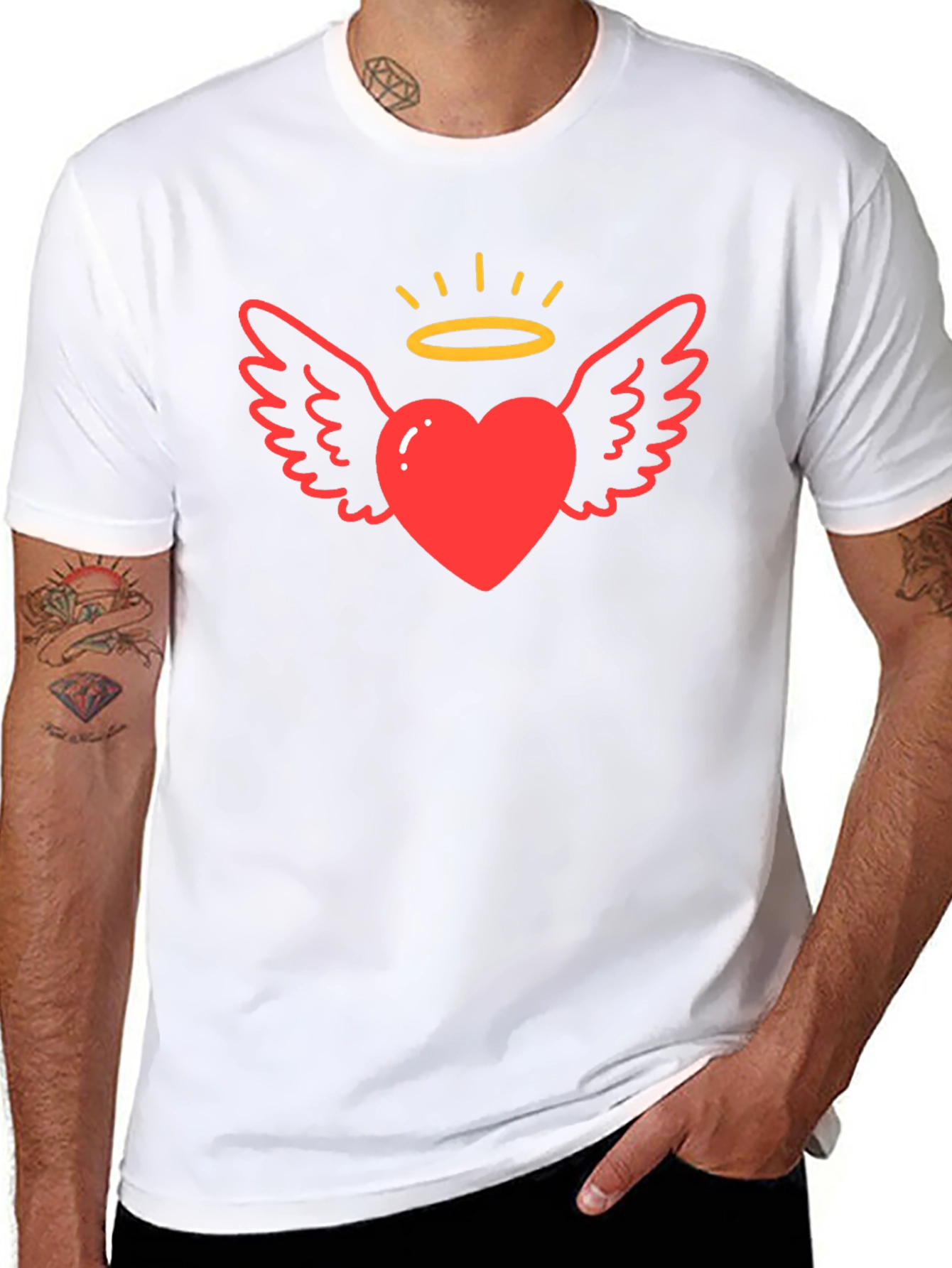 Angel Heart Graphic T-Shirt Black Tee