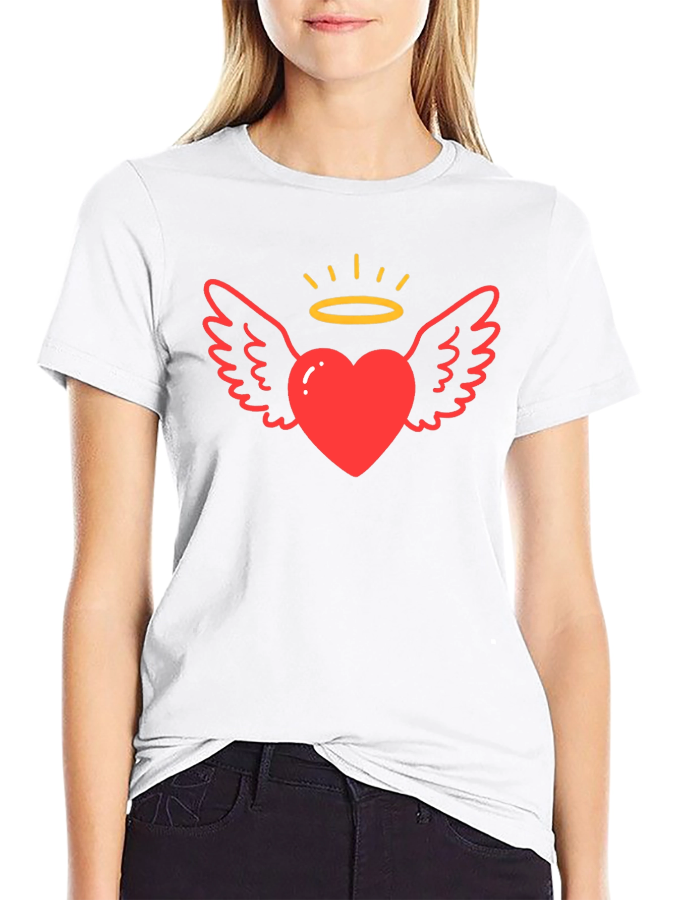 Angel Heart Graphic T-Shirt Black Tee